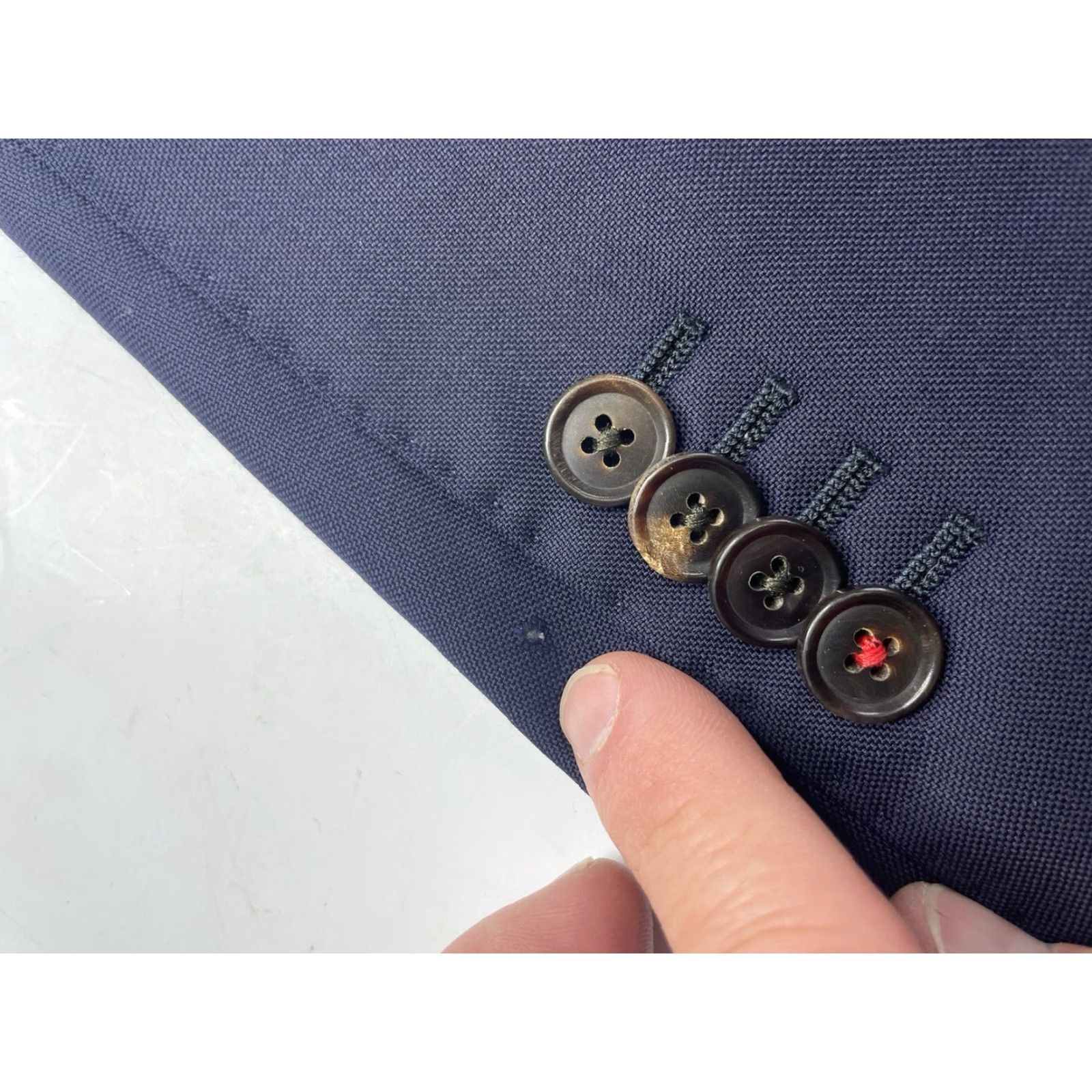 Suitsupply Suitsupply Blazer Suit Jacket Mens 40L Wool Navy Blue Vitale Sienna Double-Vented Regular Fit Four-Button Two-Button Front Size 40R - 6 Thumbnail