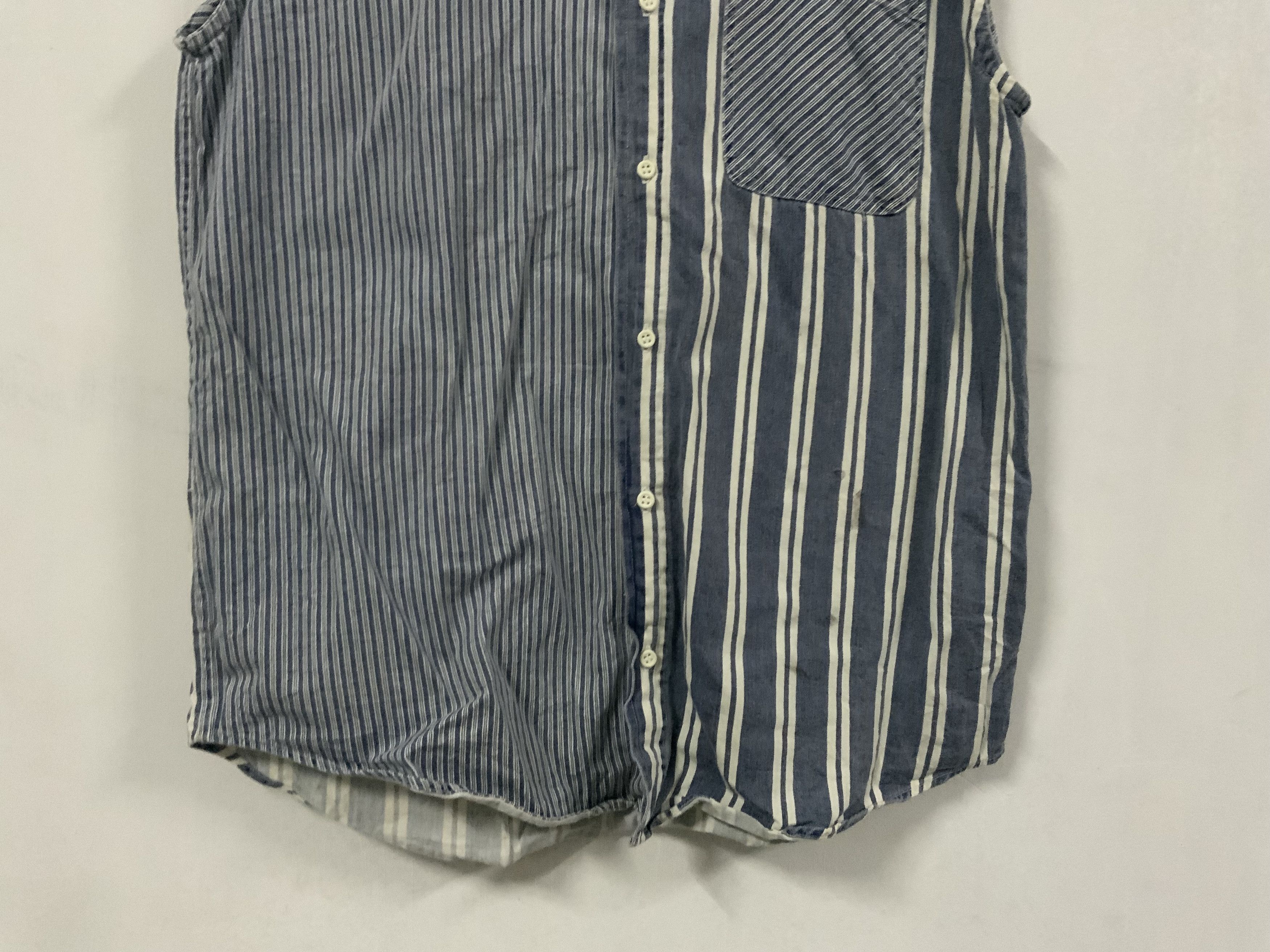 Japanese Brand Milacosta Japan Striped Indigo Hoodie Sleeveless Size US M / EU 48-50 / 2 - 4 Thumbnail
