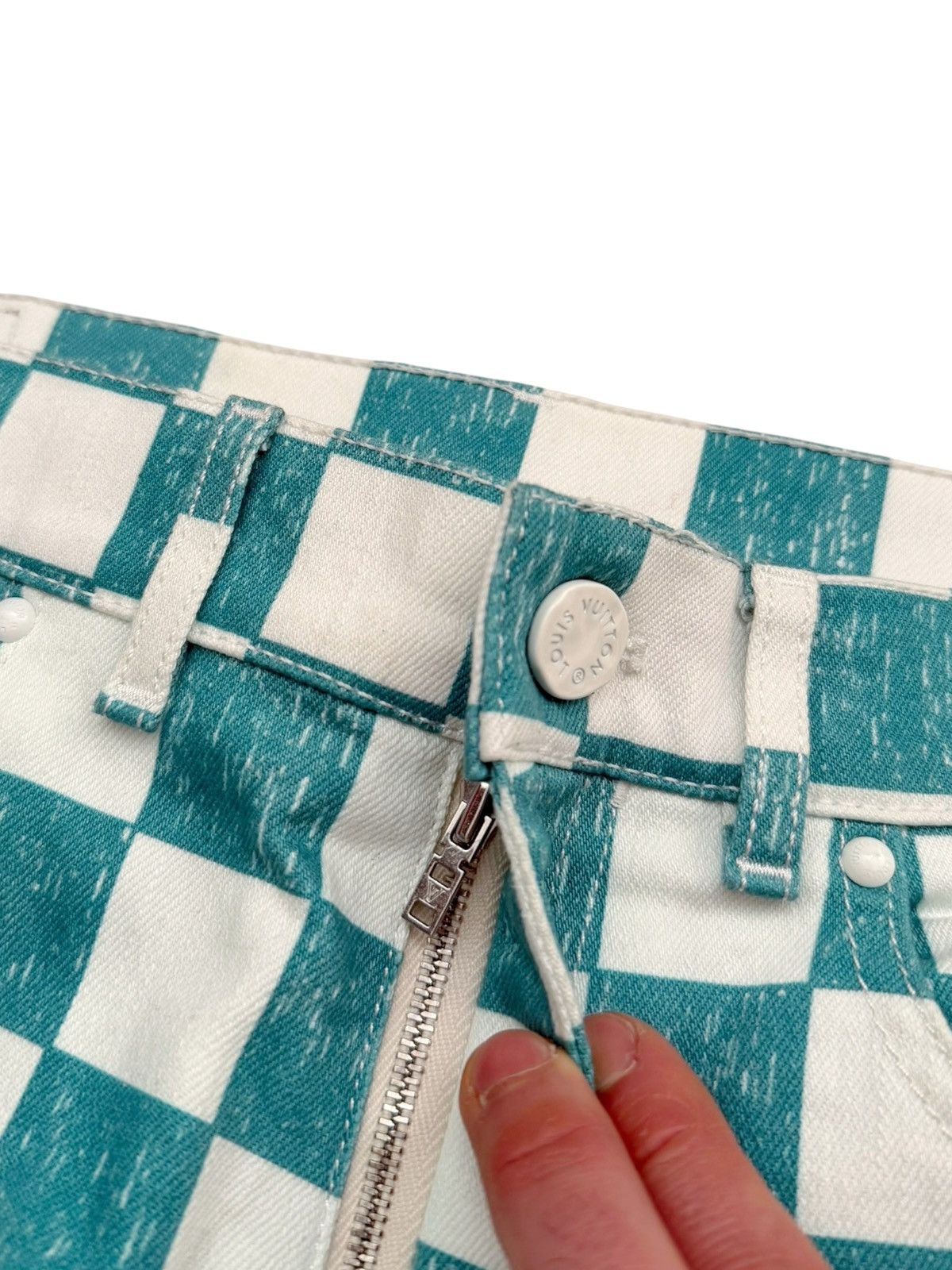 Louis Vuitton LV Checkerboard Scribble Damier Denim Jeans Size US 30 / EU 46 - 4 Thumbnail