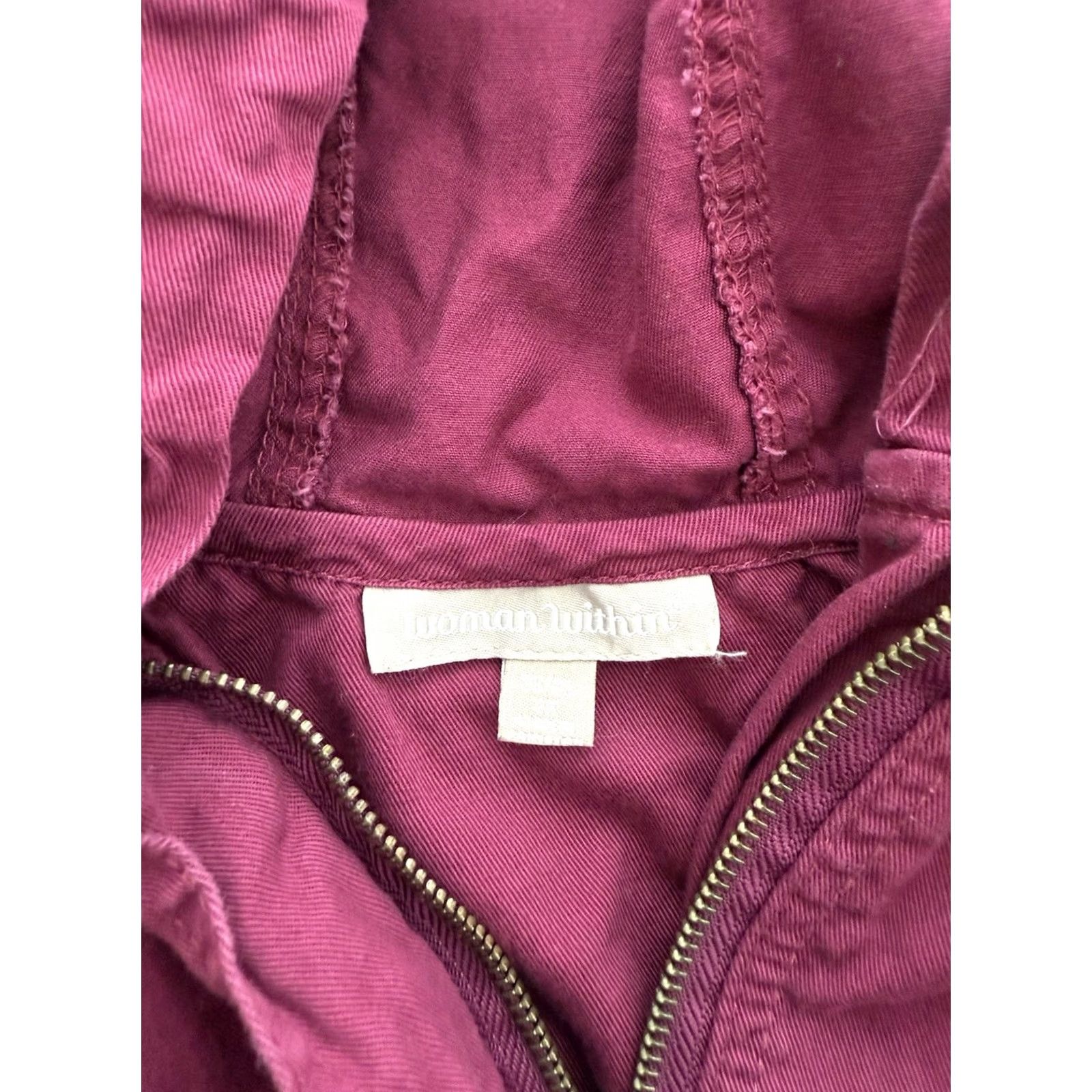Vintage VINTAGE Woman Within Jacket Womens 2X PLUS Fuchsia Button Up Hooded Pockets Size XXL / US 16-18 / IT 52-54 - 4 Thumbnail