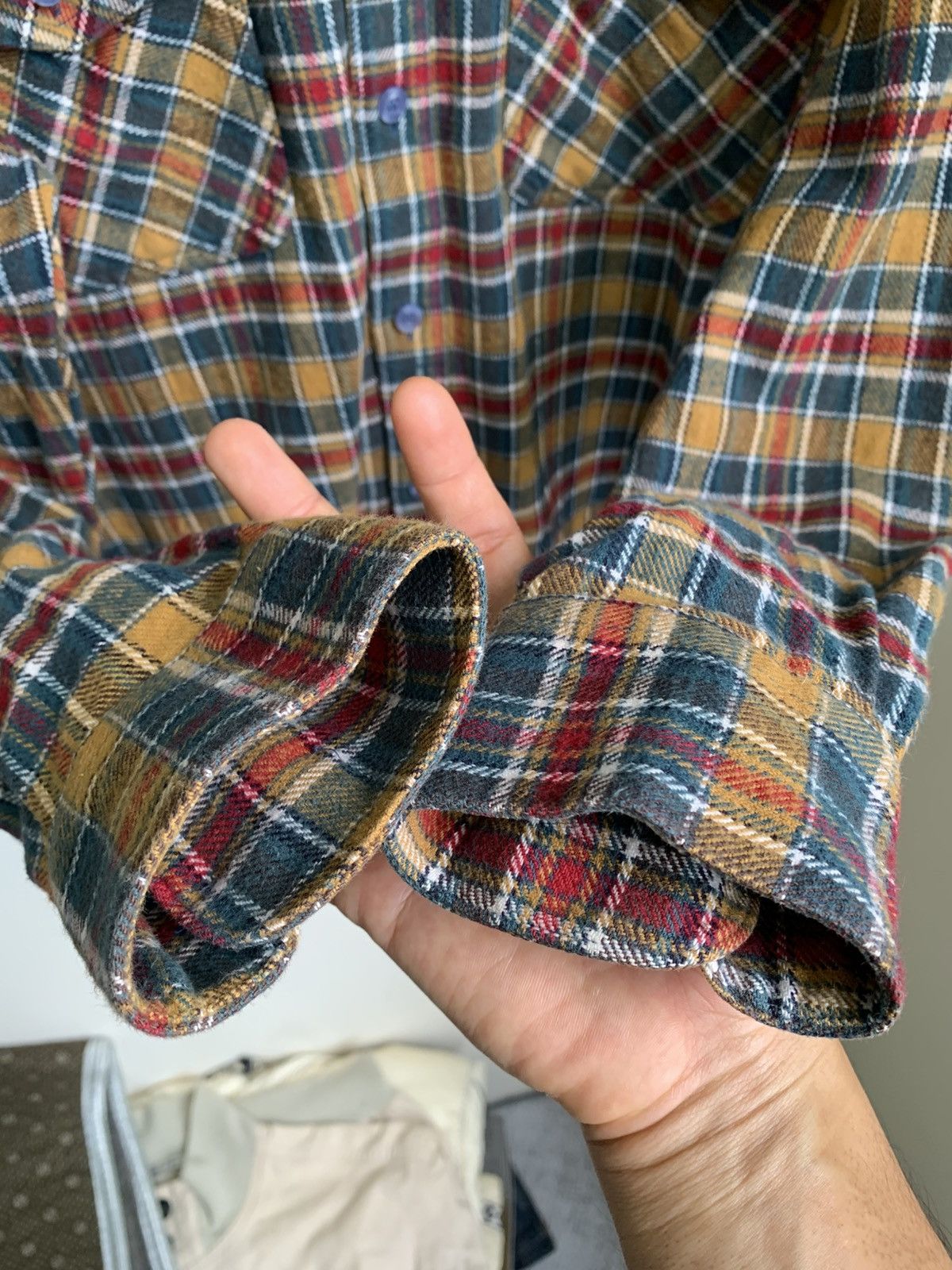 Flannel × Vintage Vintage U.C Berkeley Checkered Tan Flannel Size US L / EU 52-54 / 3 - 6 Thumbnail