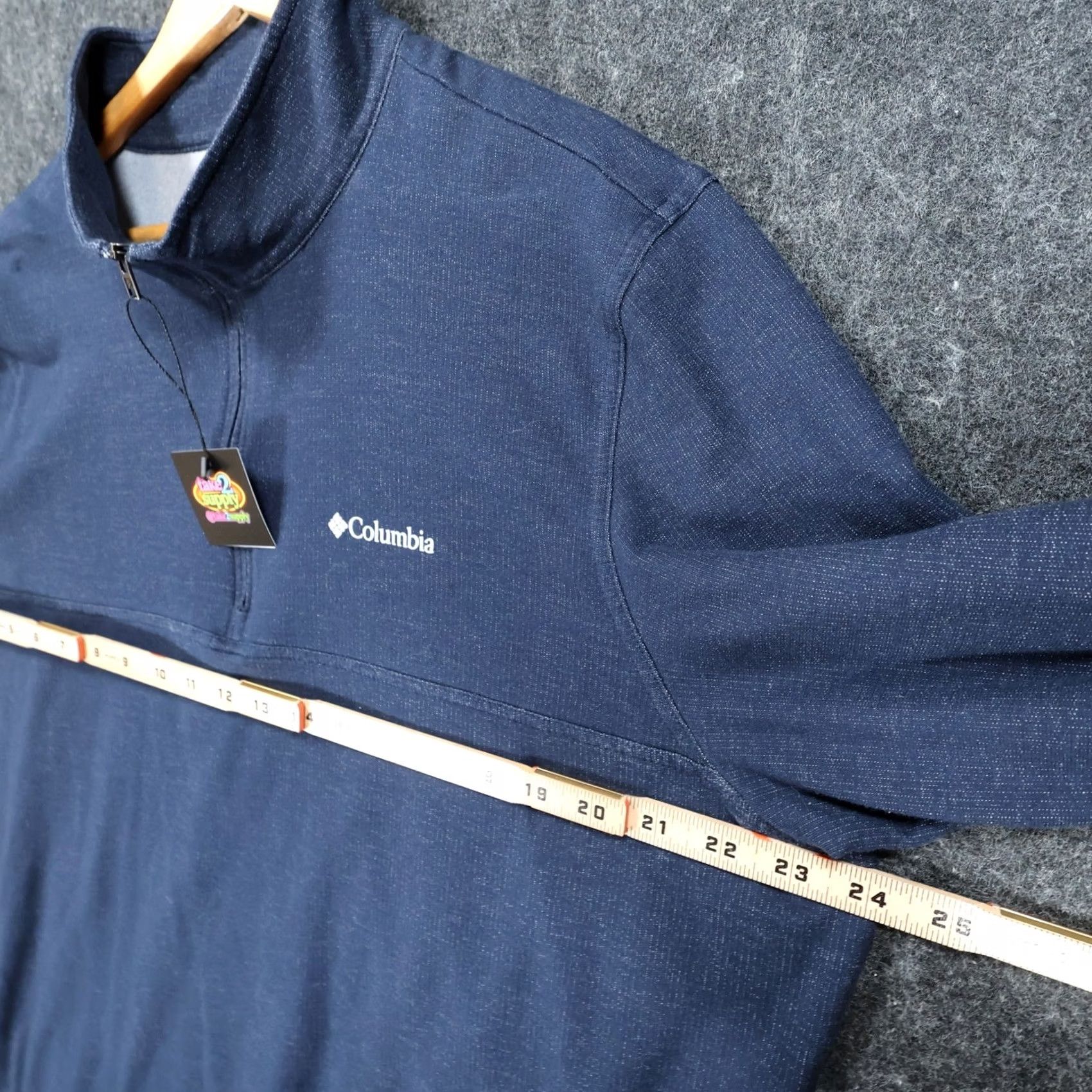 Vintage Columbia Mens XL Blue Quarter Zip Pullover Omni-Wick Sweater Size US XL / EU 56 / 4 - 3 Thumbnail
