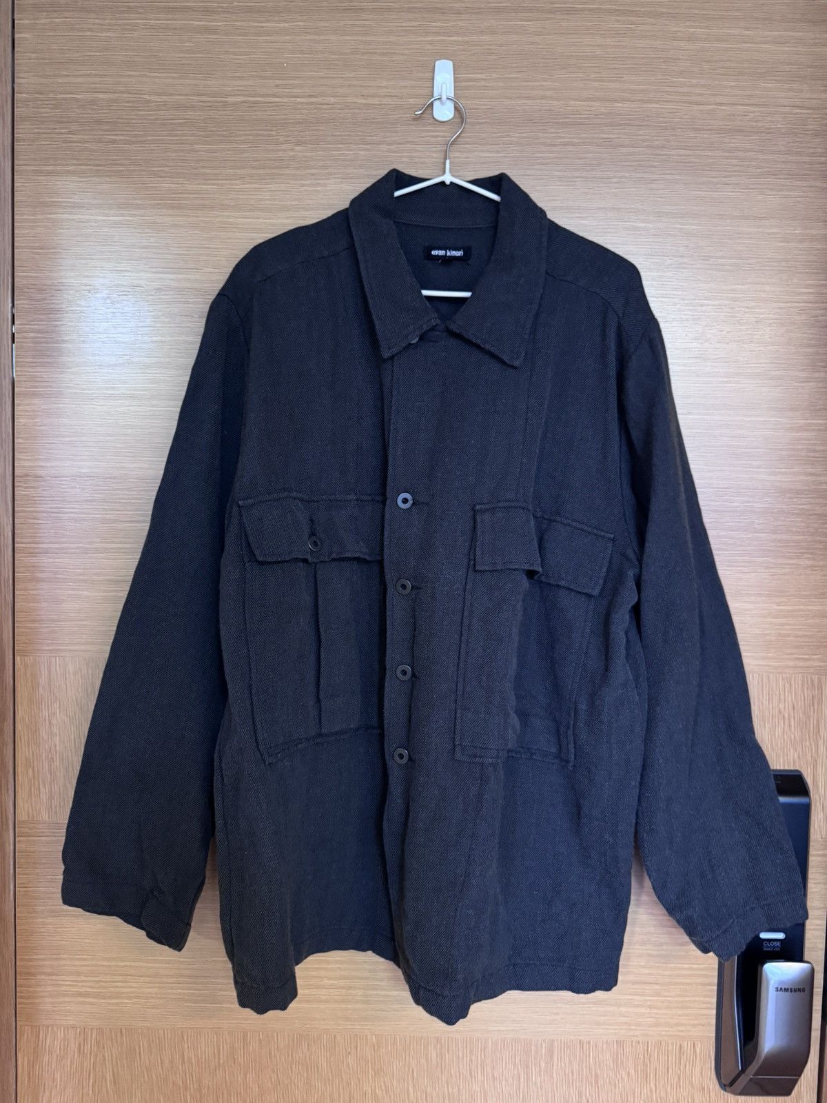 Evan Kinori Bellow Pocket Jacket- Yarn Dyed Wool Linen | Grailed