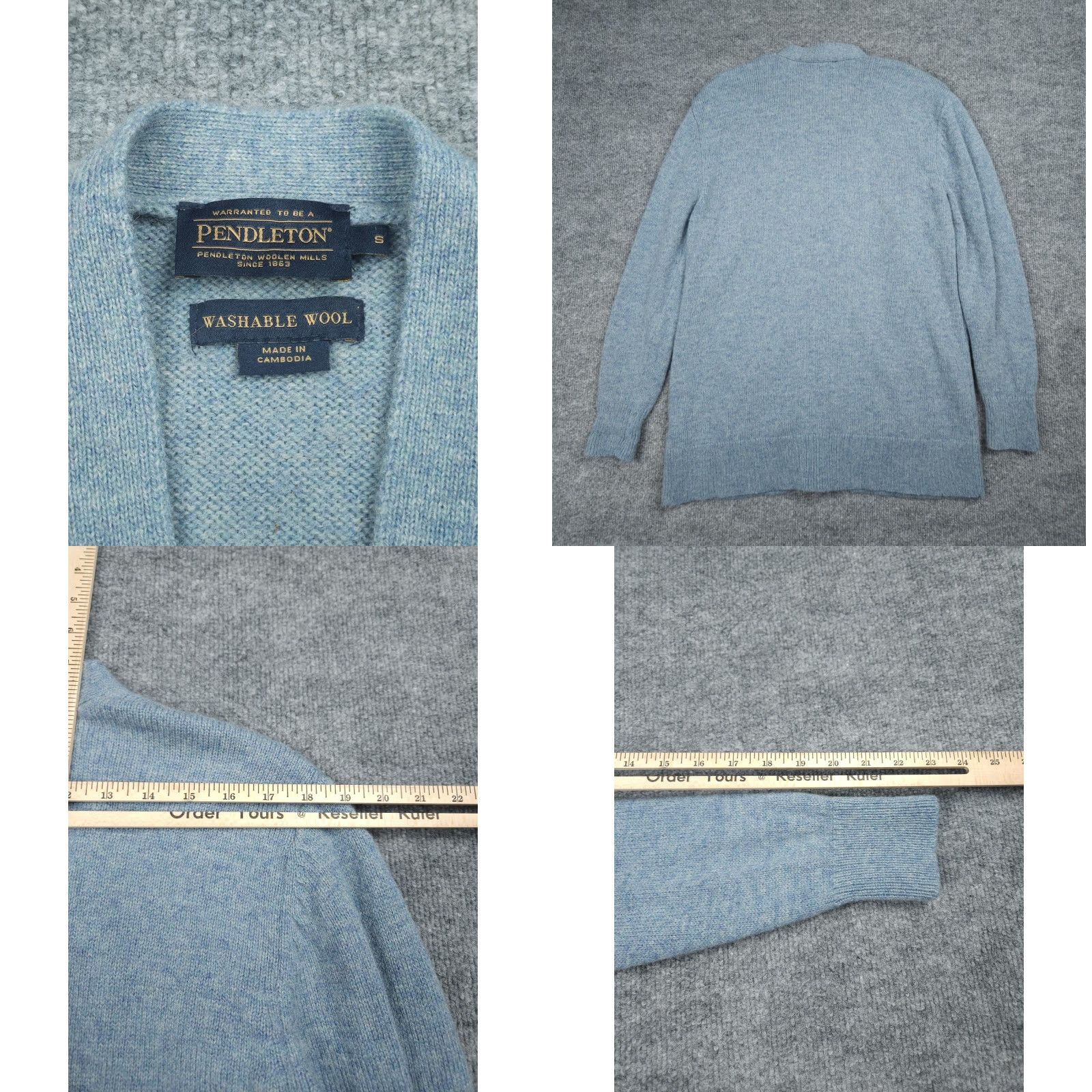 Pendleton Pendleton Cardigan Sweater Small Women Blue Wool Front Pocket Button V-Neck Open Pockets Size S / US 4 / IT 40 - 8 Thumbnail