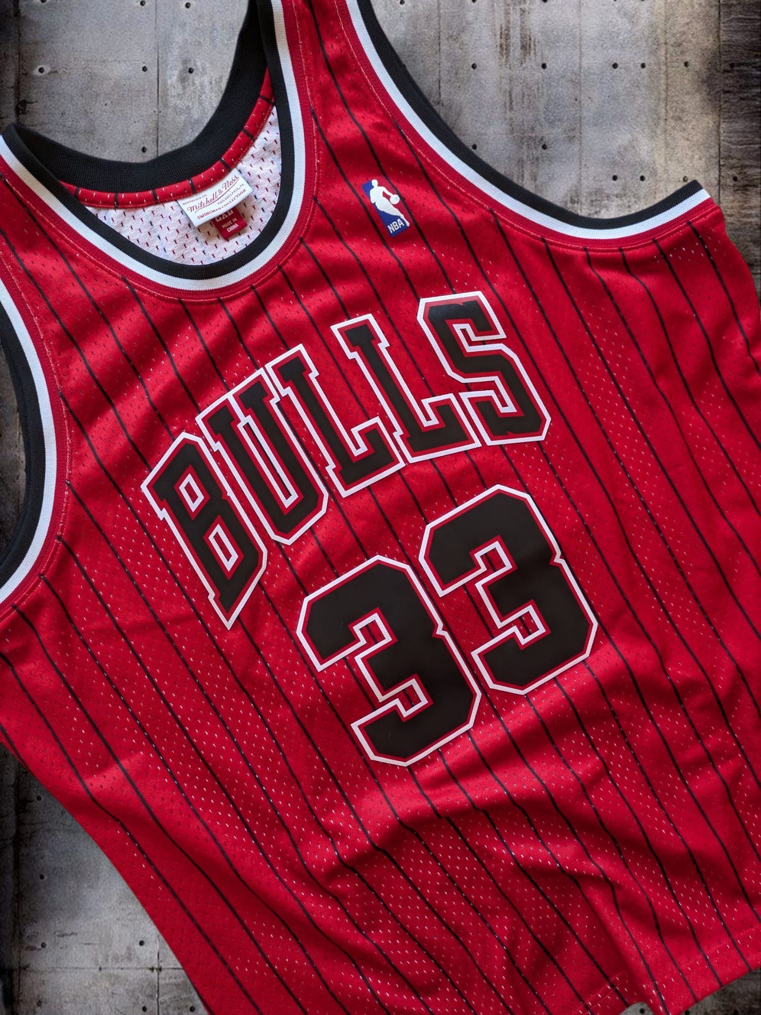 Mitchell & Ness x NBA x Chicago Bulls 33 Pippen 1995 Basket Tank Tops Sleeveless