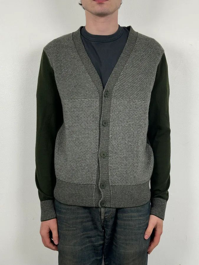 Bottega Veneta FW2017 Bottega Veneta Green & Grey Wool Cardigan Size US M / EU 48-50 / 2 - 2 Thumbnail