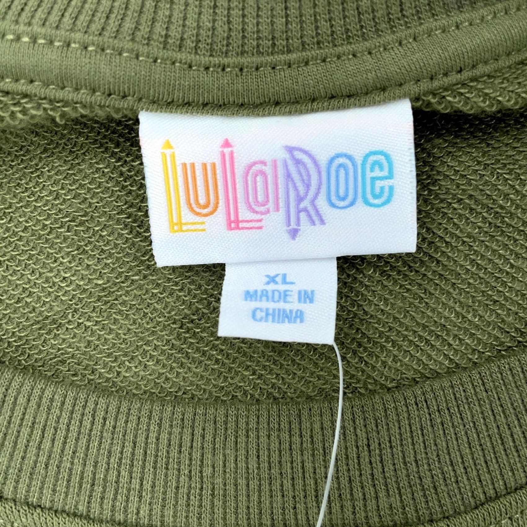 Vintage LuLaRoe Sweatshirt Womens XL Green Supply Crew Long Sleeve High Low Pullover Size XL / US 12-14 / IT 48-50 - 7 Thumbnail