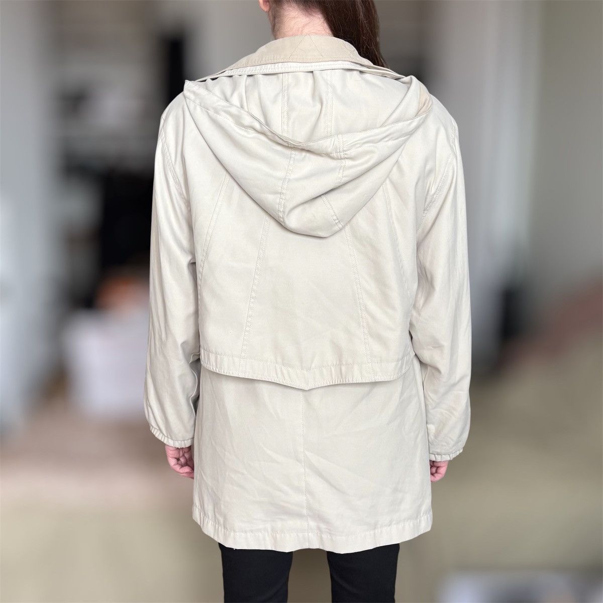 Vintage Carlo Briani Beige Hooded Coat Size L Size L / US 10 / IT 46 - 2 Thumbnail