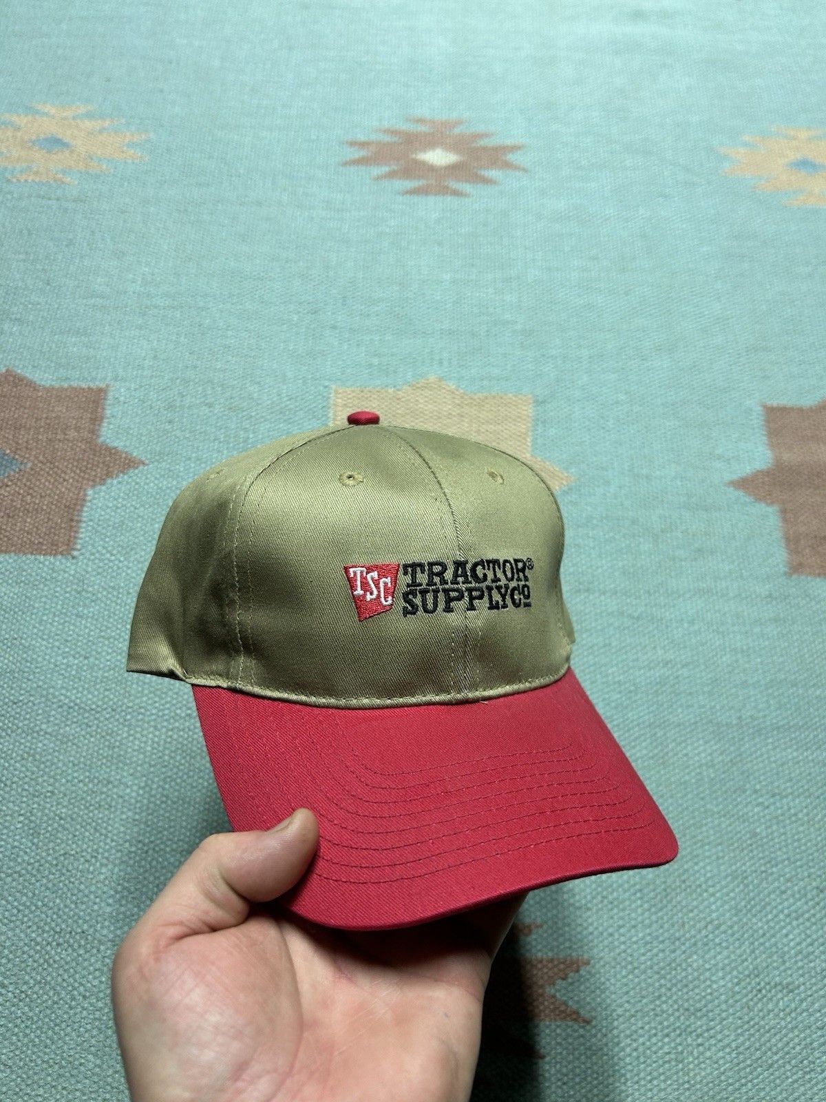 Vintage Tractor supply co snapback hat embroidered logo farm red NOS Size ONE SIZE - 1 Thumbnail