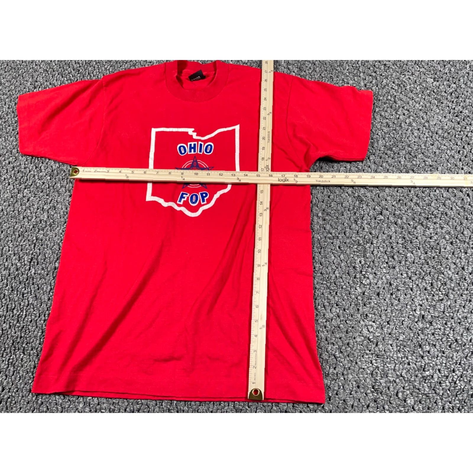 Vintage VINTAGE Screen Stars T-Shirt Men Adult Large Red 90s Ohio Fraternal Order of Police Graphic Tee 90s City Retro Logo Size US L / EU 52-54 / 3 - 6 Thumbnail