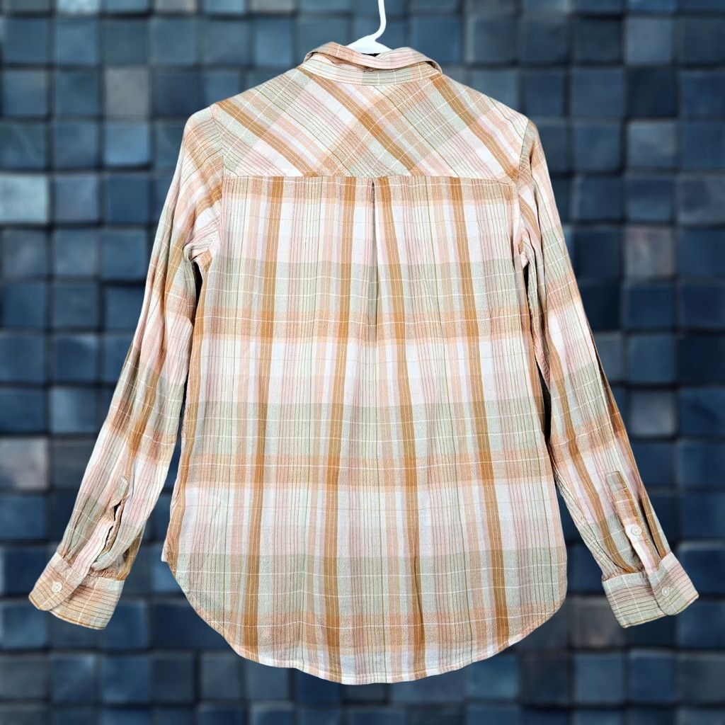Lucky Brand Lucky Brand Women's Brown White Stripes Long Sleeve Button-Up Shirt Size S Size S / US 4 / IT 40 - 1 Thumbnail