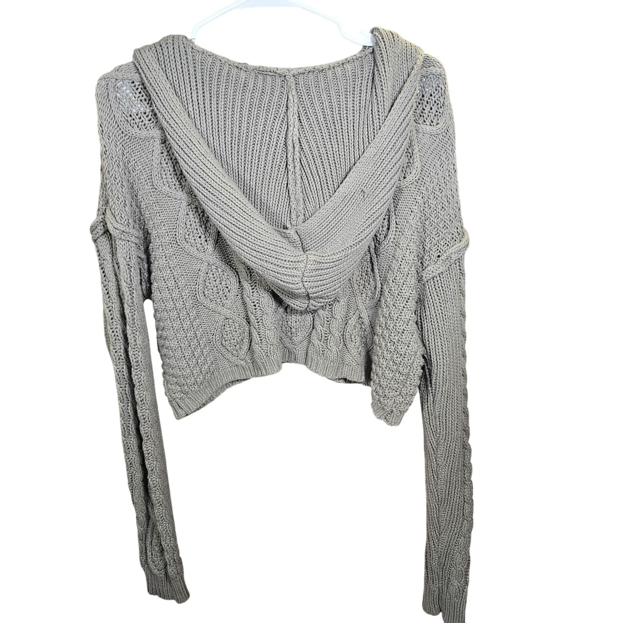 Aeropostale Aeropostale Crop Chunky Cable Sweater Gray L Academia Cozy Size L / US 10 / IT 46 - 3 Thumbnail