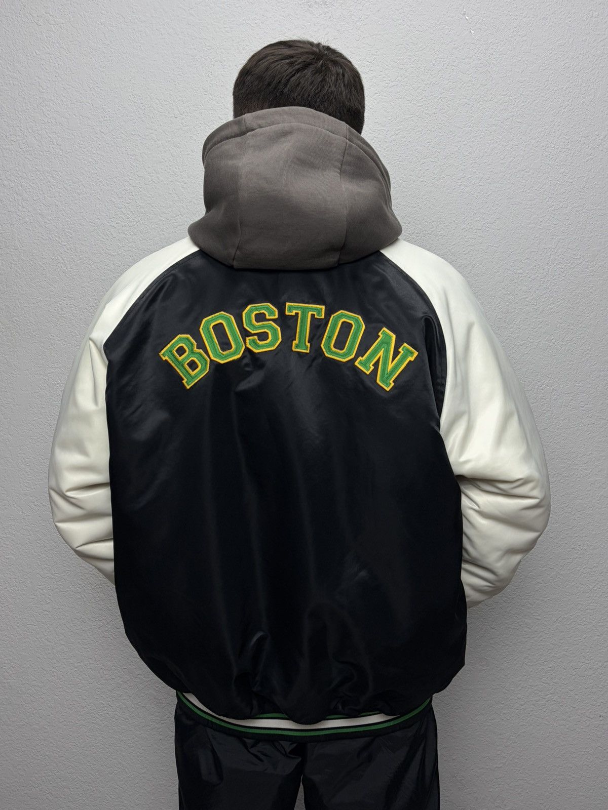 Vintage Champion x NBA Boston Celtics Varsity Satin Bombers