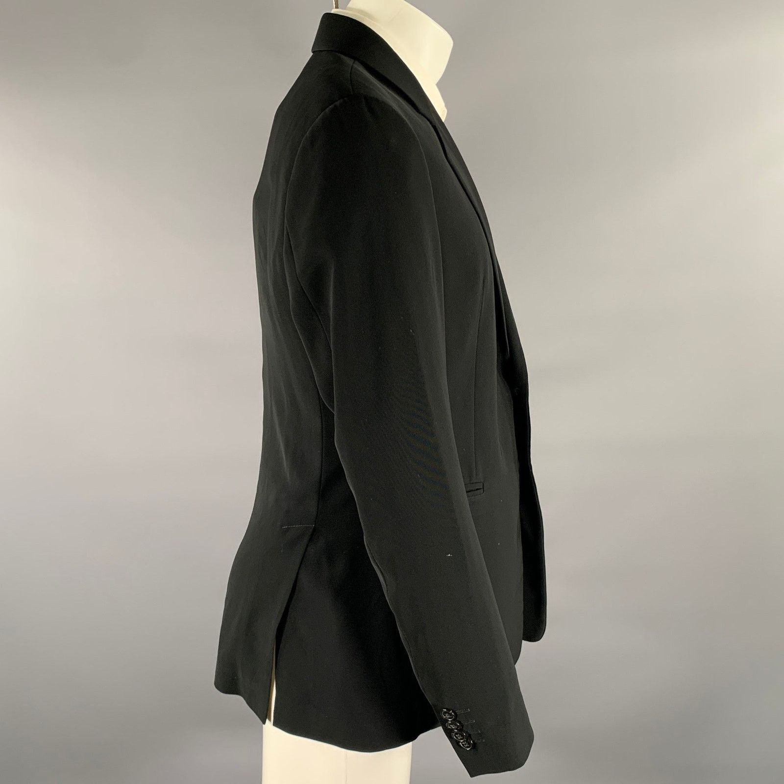 Emporio Armani EMPORIO ARMANI 40 Black Polyester Notch Lapel Sport Coat Size 40R - 3 Thumbnail
