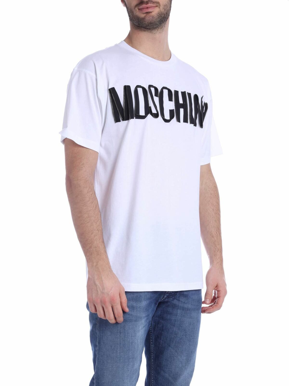 Moschino o1y0225 Logo Crewneck T-Shirt in White Size US M / EU 48-50 / 2 - 3 Thumbnail