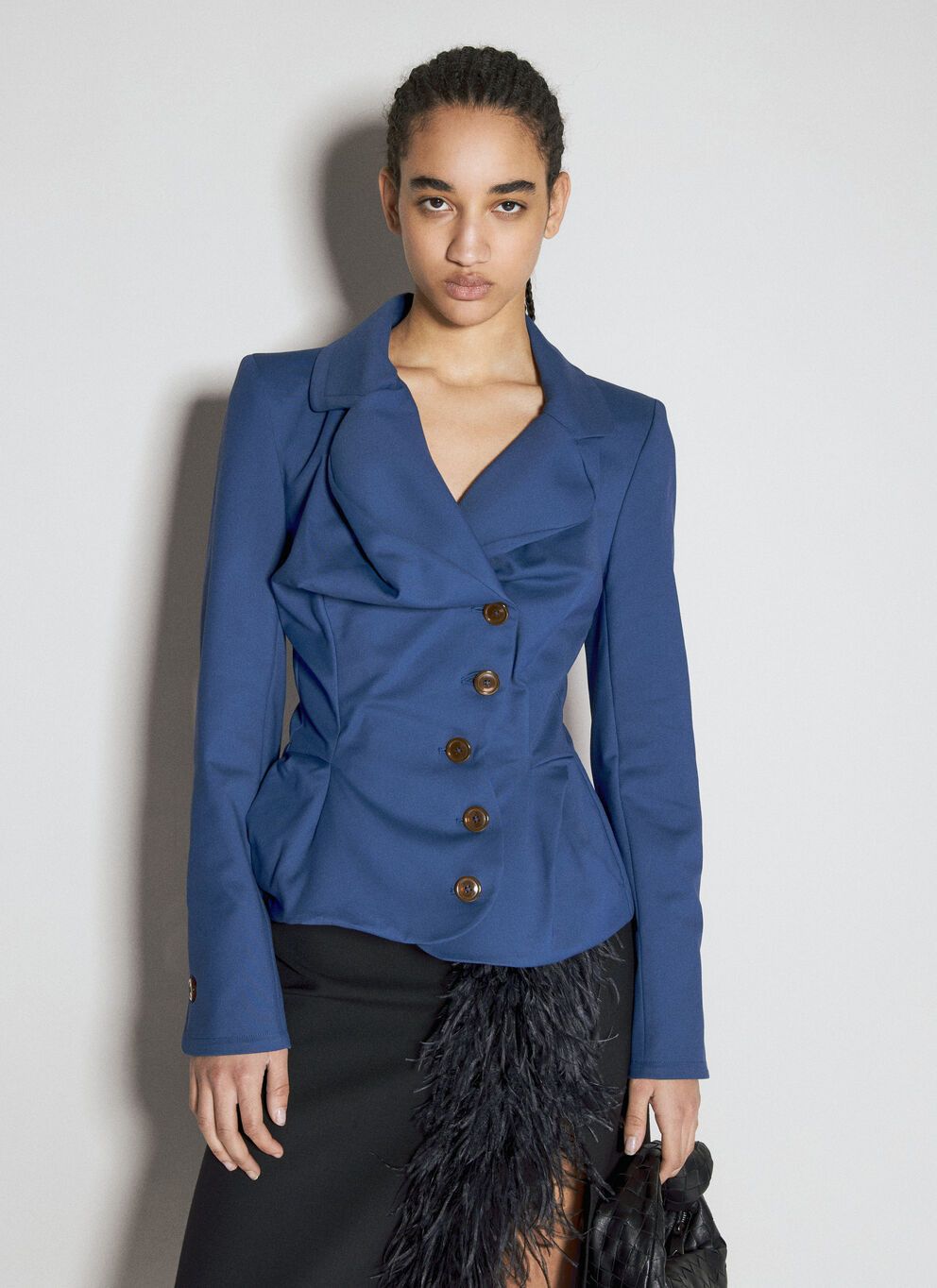 image of Vivienne Westwood Drunken Tailored Blazer in Blue, Women's (Size Medium)