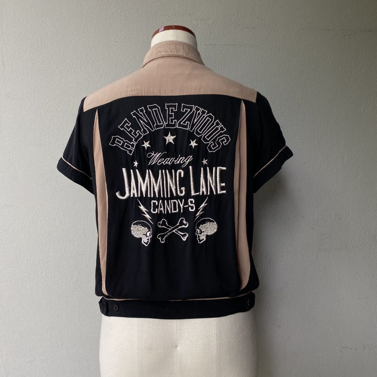 Japanese Brand Candy Stripper Jamming Lane Embroidered Bowling Shirt Size US M / EU 48-50 / 2 - 1 Thumbnail