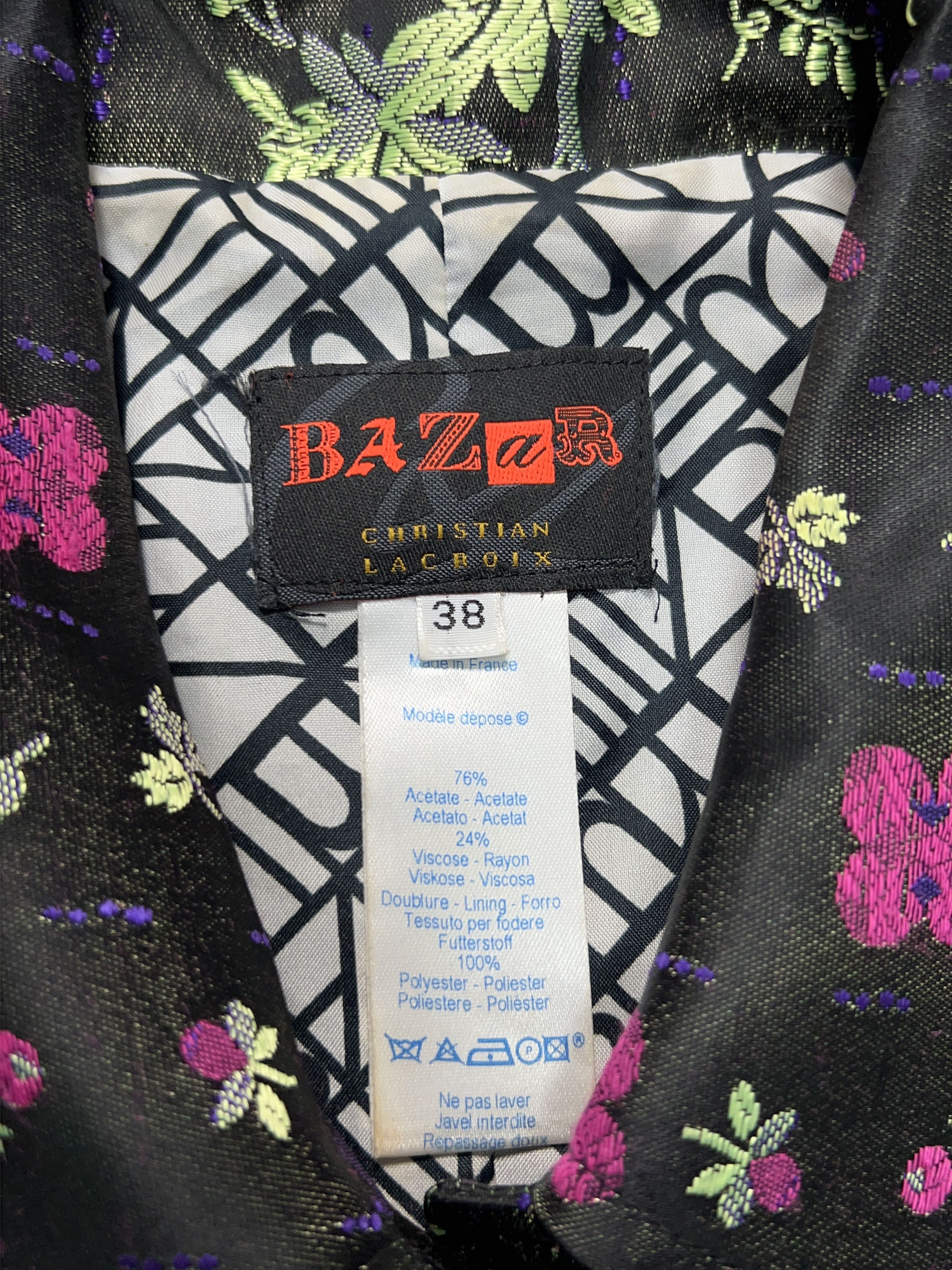 Christian Lacroix Bazar Christian Lacroix Floral Blazer Jacket Button France Size XS / US 0-2 / IT 36-38 - 4 Thumbnail