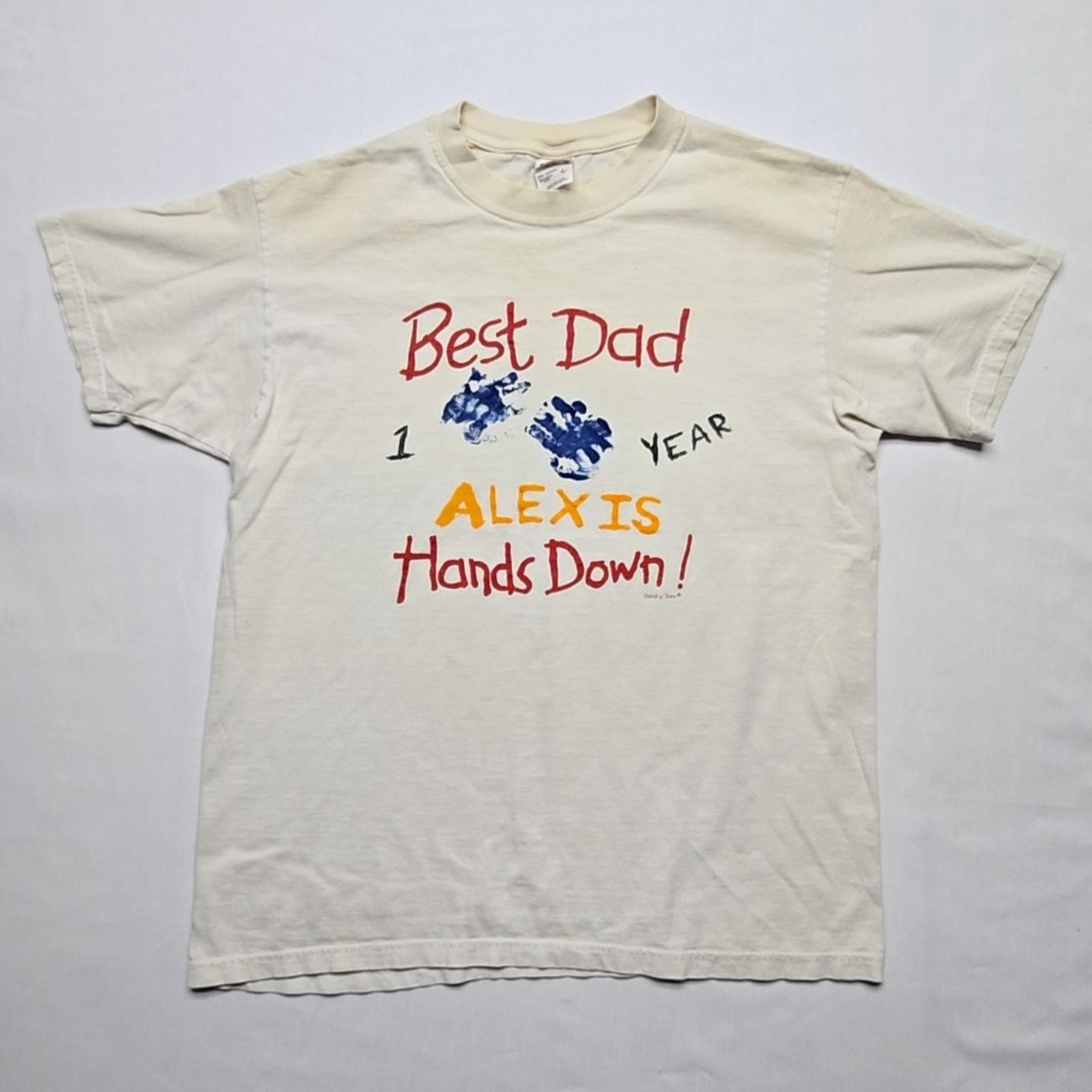 Anvil Vintage Best Dad Shirt Graphic Anvil Mens L White L Tee Size US L / EU 52-54 / 3 - 1 Thumbnail