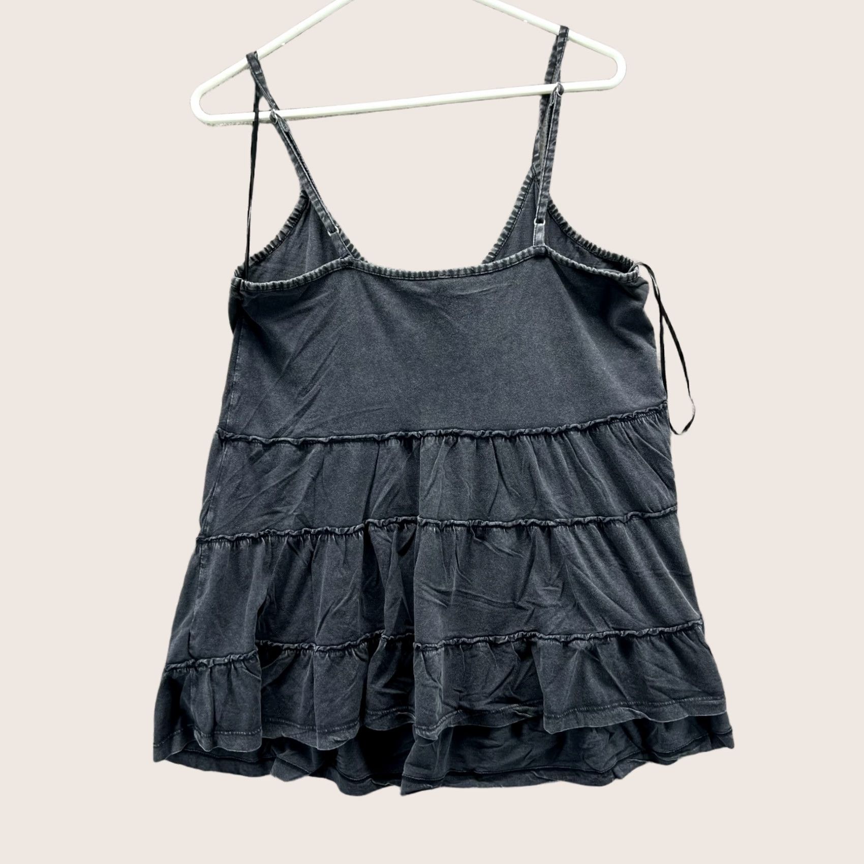 Anthropologie VINTAGE Anthropologie Blouse Shirt Womens Medium Gray Sleeveless Tank Top Ruffle Basic Casual Summer Spring Size M / US 6-8 / IT 42-44 - 1 Thumbnail