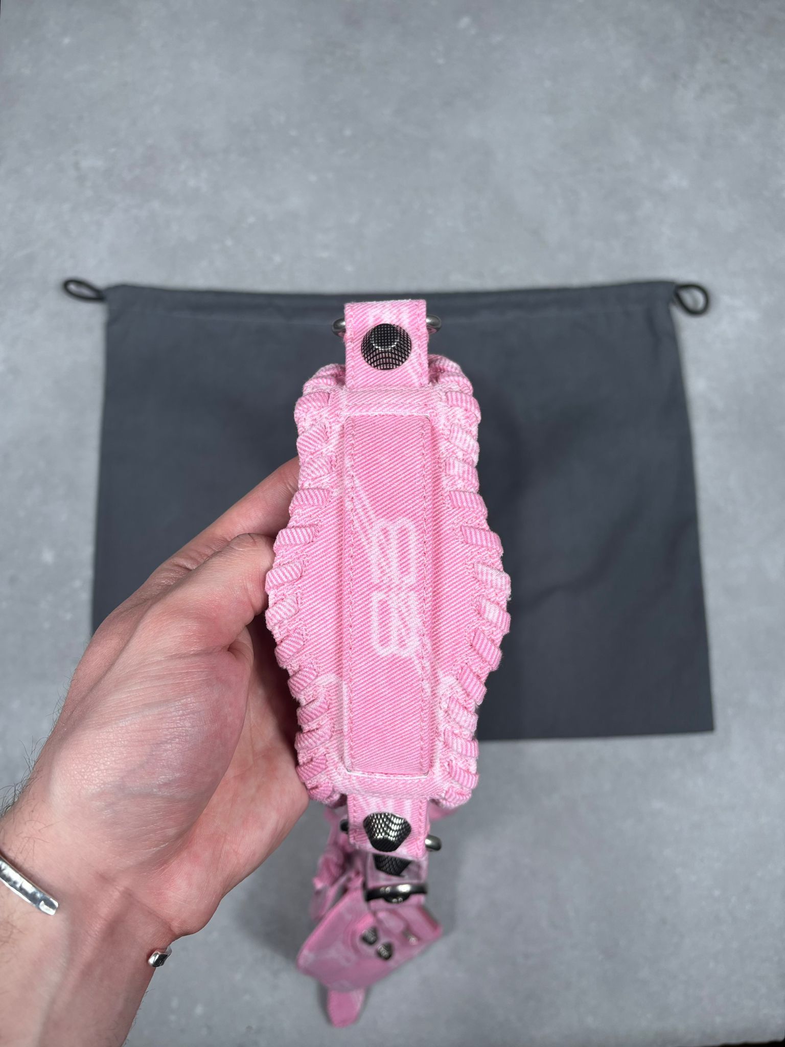 Balenciaga Balenciaga Le Cagole XS Denim Graffiti Pink Heart Mirror Size ONE SIZE - 9 Thumbnail