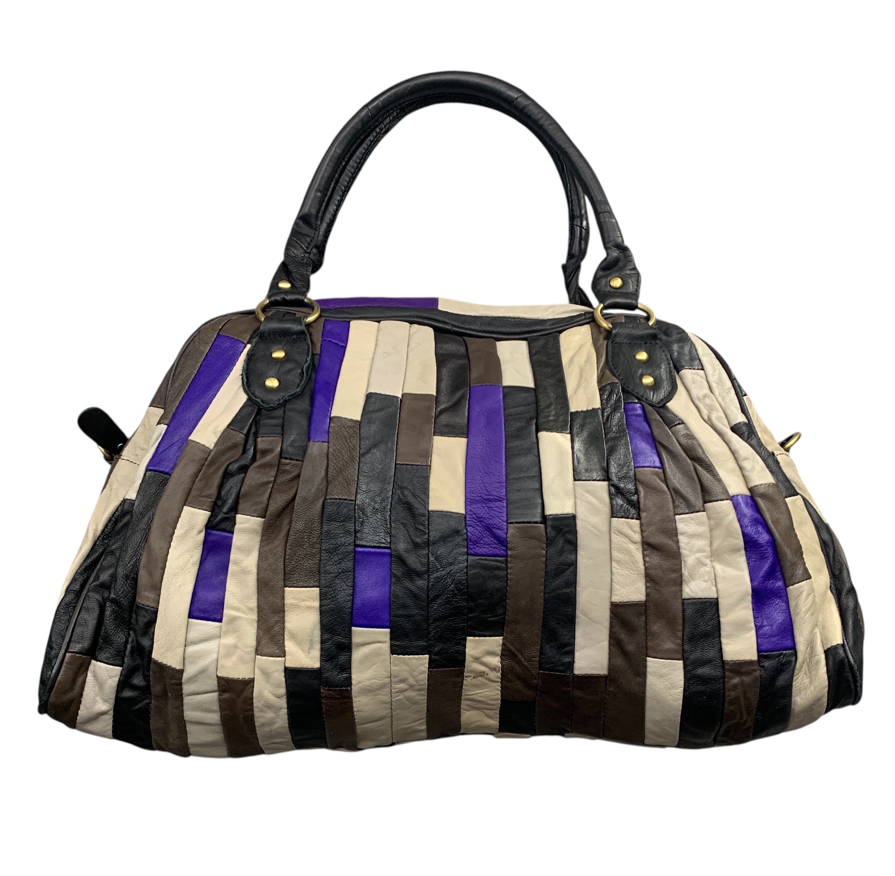 Japanese Brand × Leather Vintage Leather Bag Patchwork Shoulder Bag Size ONE SIZE - 2 Thumbnail