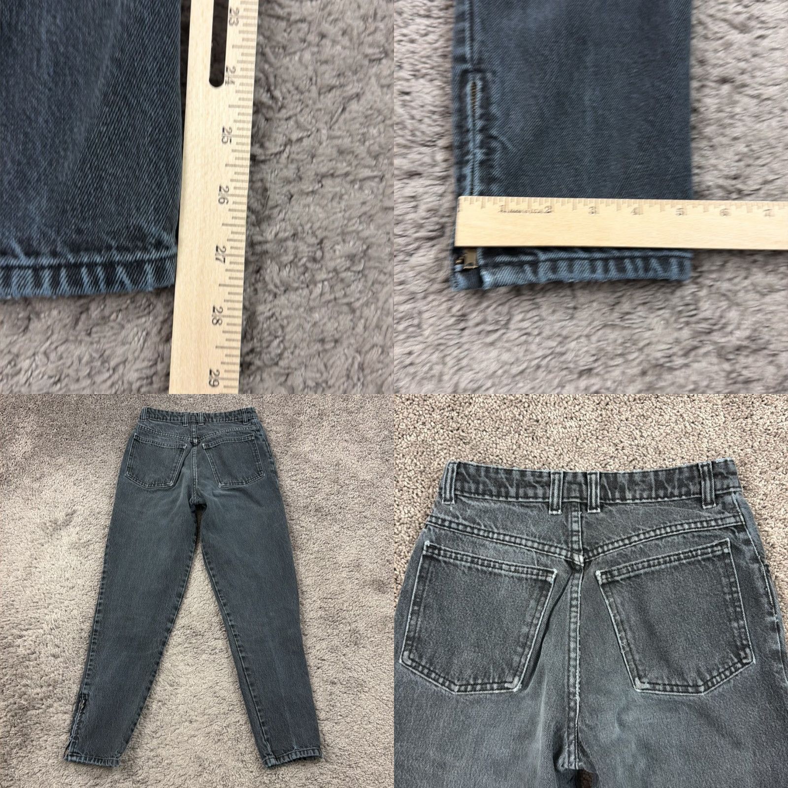 Gap VINTAGE GAP Jeans Womens 8 Black High Rise Tapered Denim 23x28 USA Size 30" / US 8 / IT 44 - 8 Thumbnail