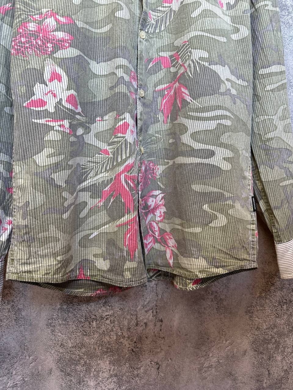 Diesel Diesel Fiftyfivedsl Rare Flowered Shirt Striped Button Up LS Size US M / EU 48-50 / 2 - 8 Thumbnail