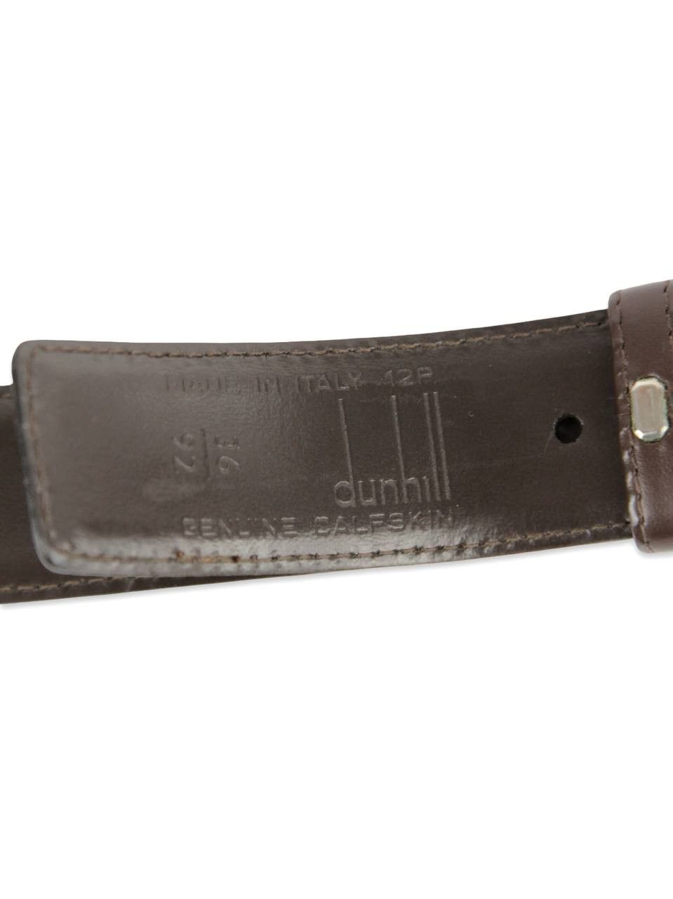Alfred Dunhill DUNHILL Brown leather belt Size 36 - 5 Thumbnail