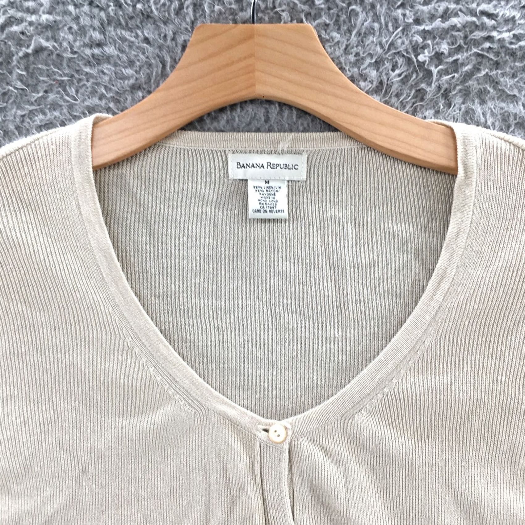 Banana Republic Banana Republic Cardigan Womens M Beige Long Sleeve Rayon Blend Button Up Casual Size M / US 6-8 / IT 42-44 - 4 Thumbnail