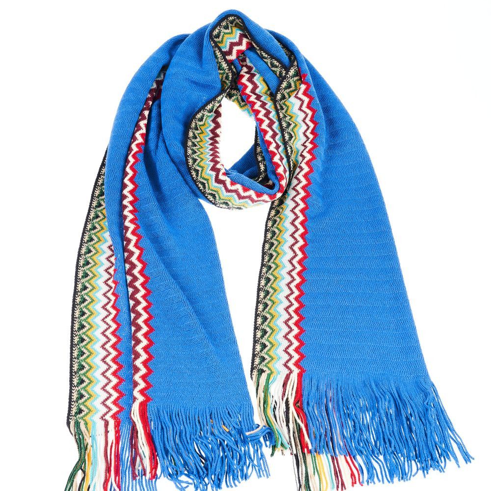 Missoni Blue Wool Men Men's Scarf Size ONE SIZE - 1 Thumbnail