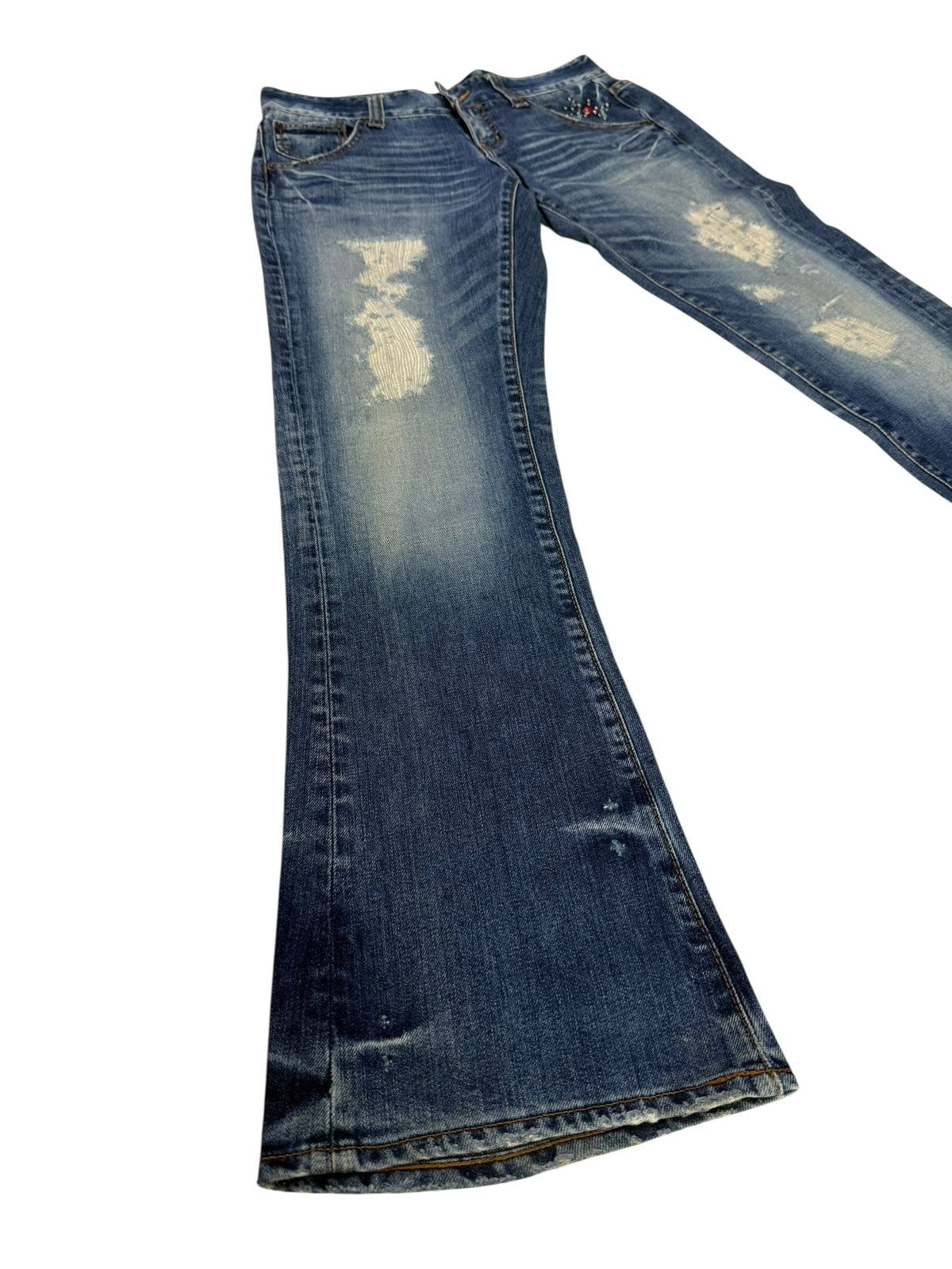 Tornado Mart Flared Jeans Sanford Distressed Faded Bootcut Denim Size US 31 - 1 Thumbnail