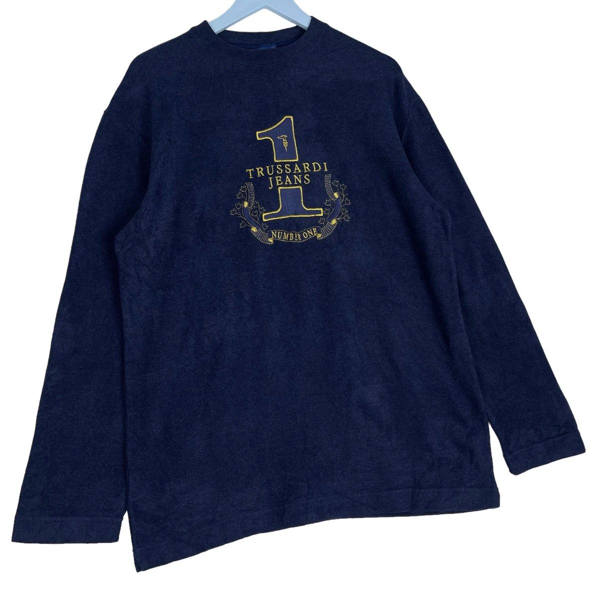 Trussardi × Vintage Vintage Trussardi Jeans Full Print Crewneck Sweatshirt Size US L / EU 52-54 / 3 - 3 Thumbnail