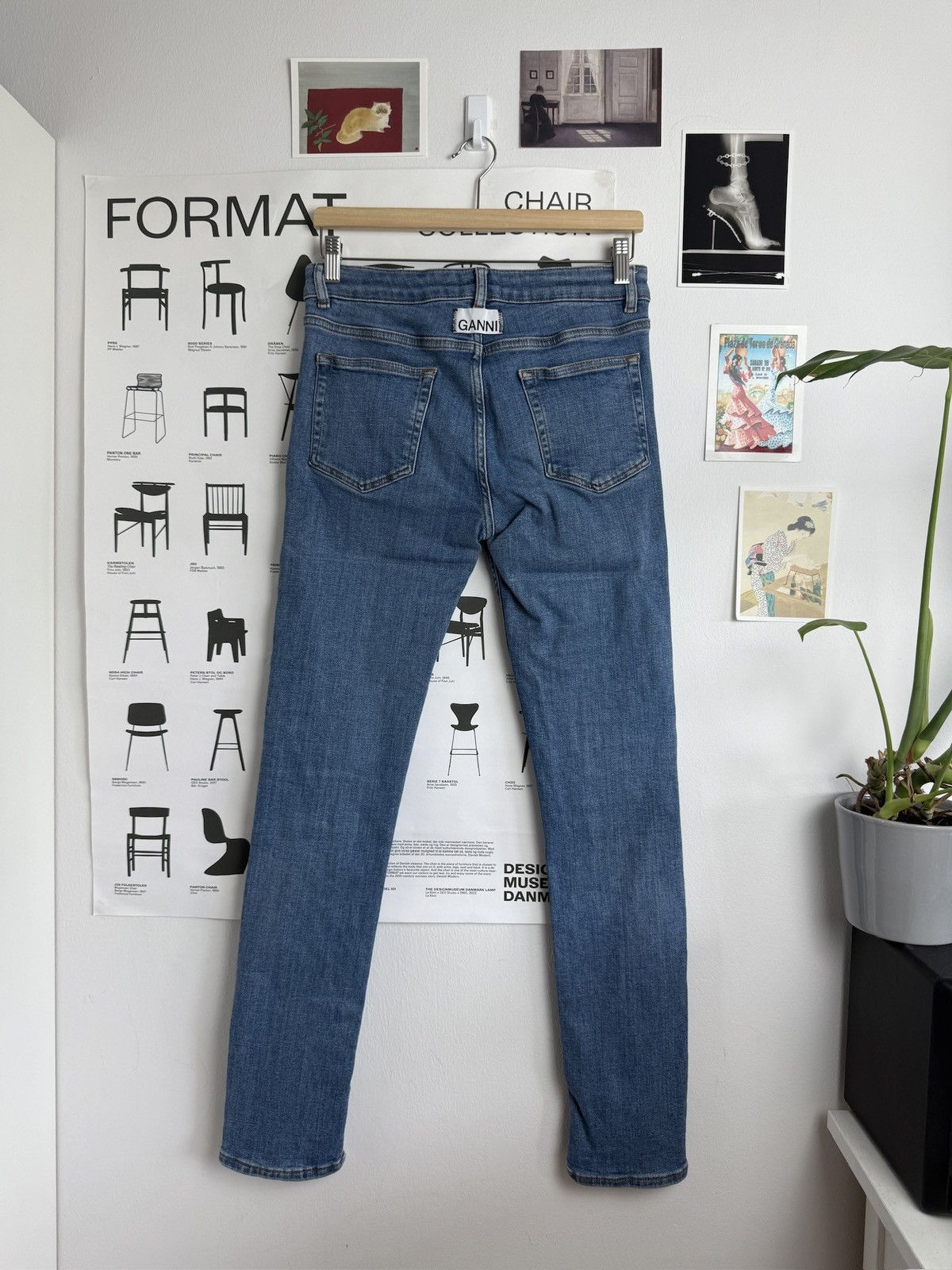 Ganni Ganni back logo slim fit denim pants 28x32 designer luxury Size 28" / US 6 / IT 42 - 2 Thumbnail