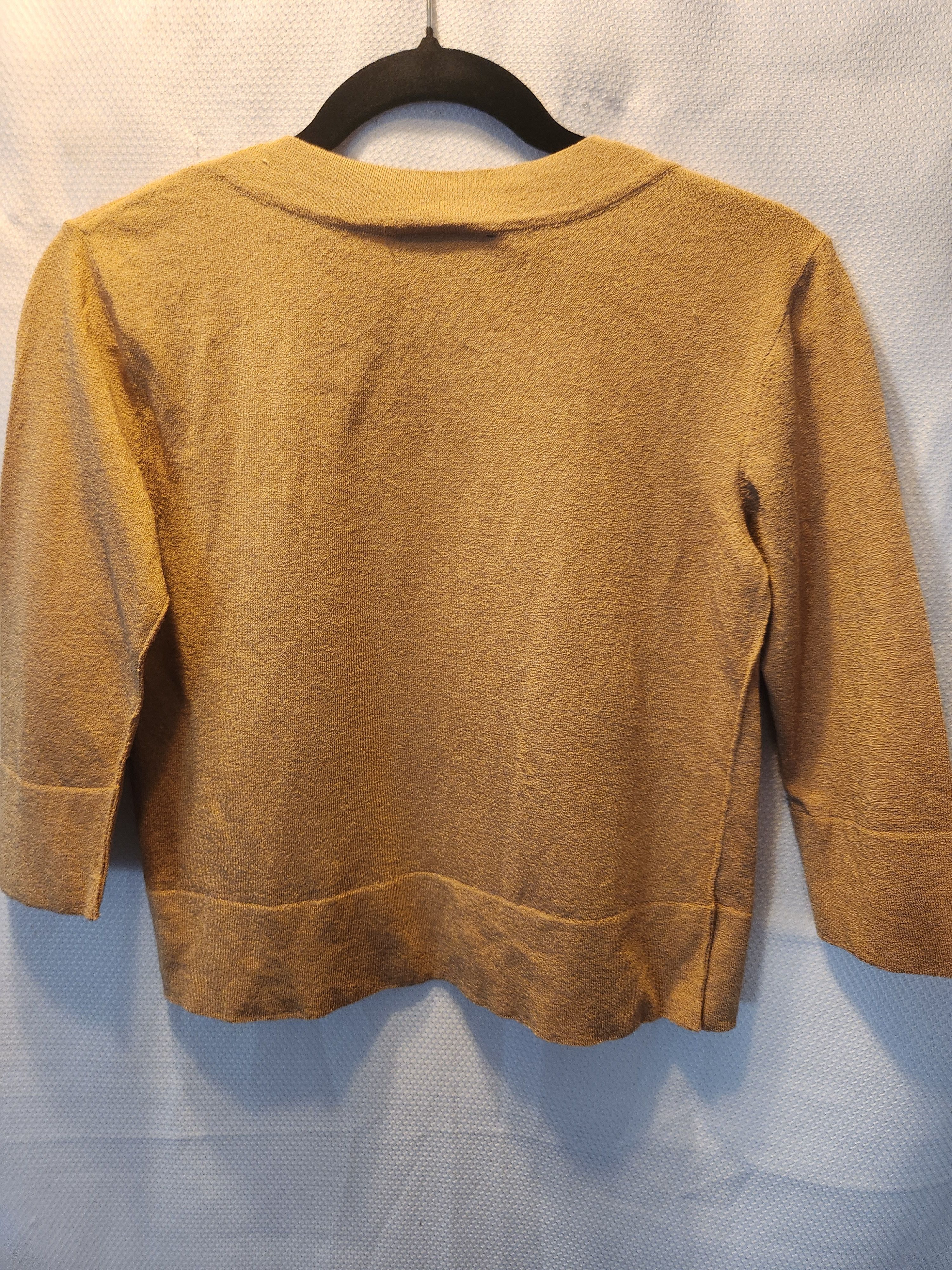 Fendi Maglia Beige Women's Silk Blend 3/4 Sleeve Pullover Sweater Size XS / US 0-2 / IT 36-38 - 2 Thumbnail