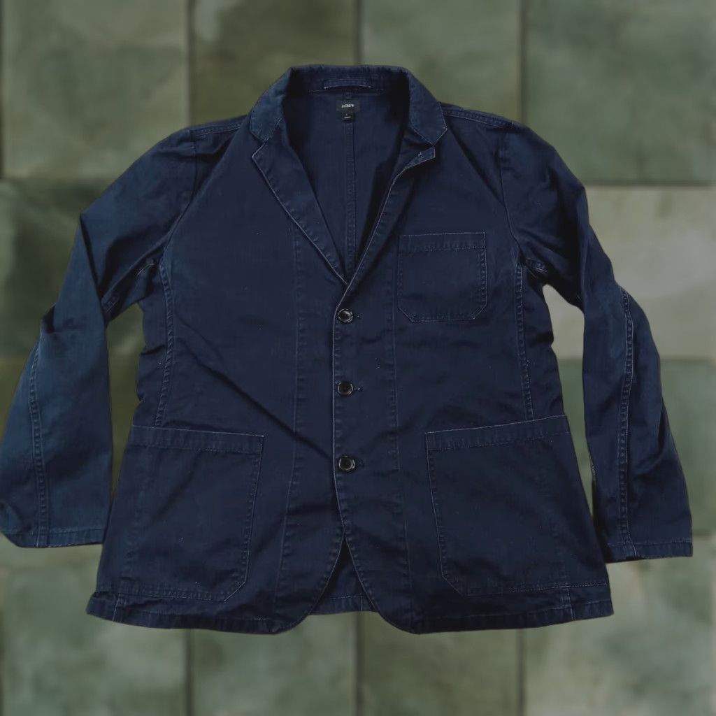 J.Crew J.Crew Womens Large Blue Long Sleeve Button Front Casual Jacket Size L / US 10 / IT 46 - 1 Thumbnail