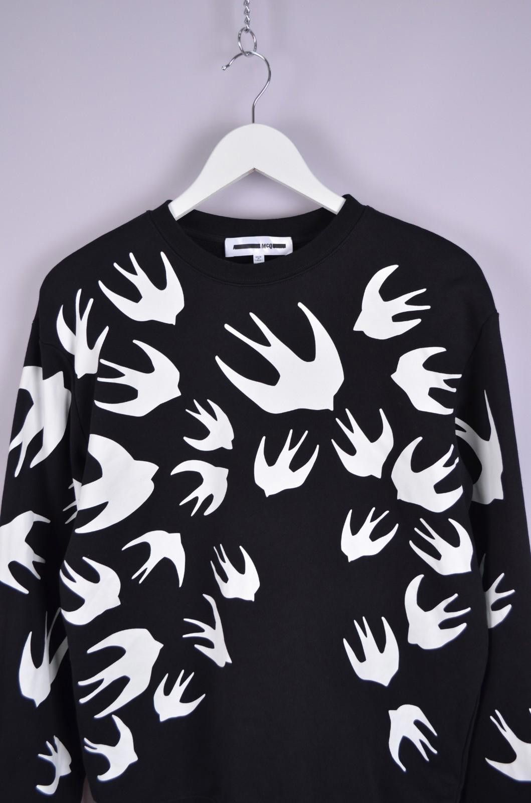 Alexander McQueen Alexander McQueen MCQ Swallow Sweatshirt Black White Size L Size US L / EU 52-54 / 3 - 2 Thumbnail