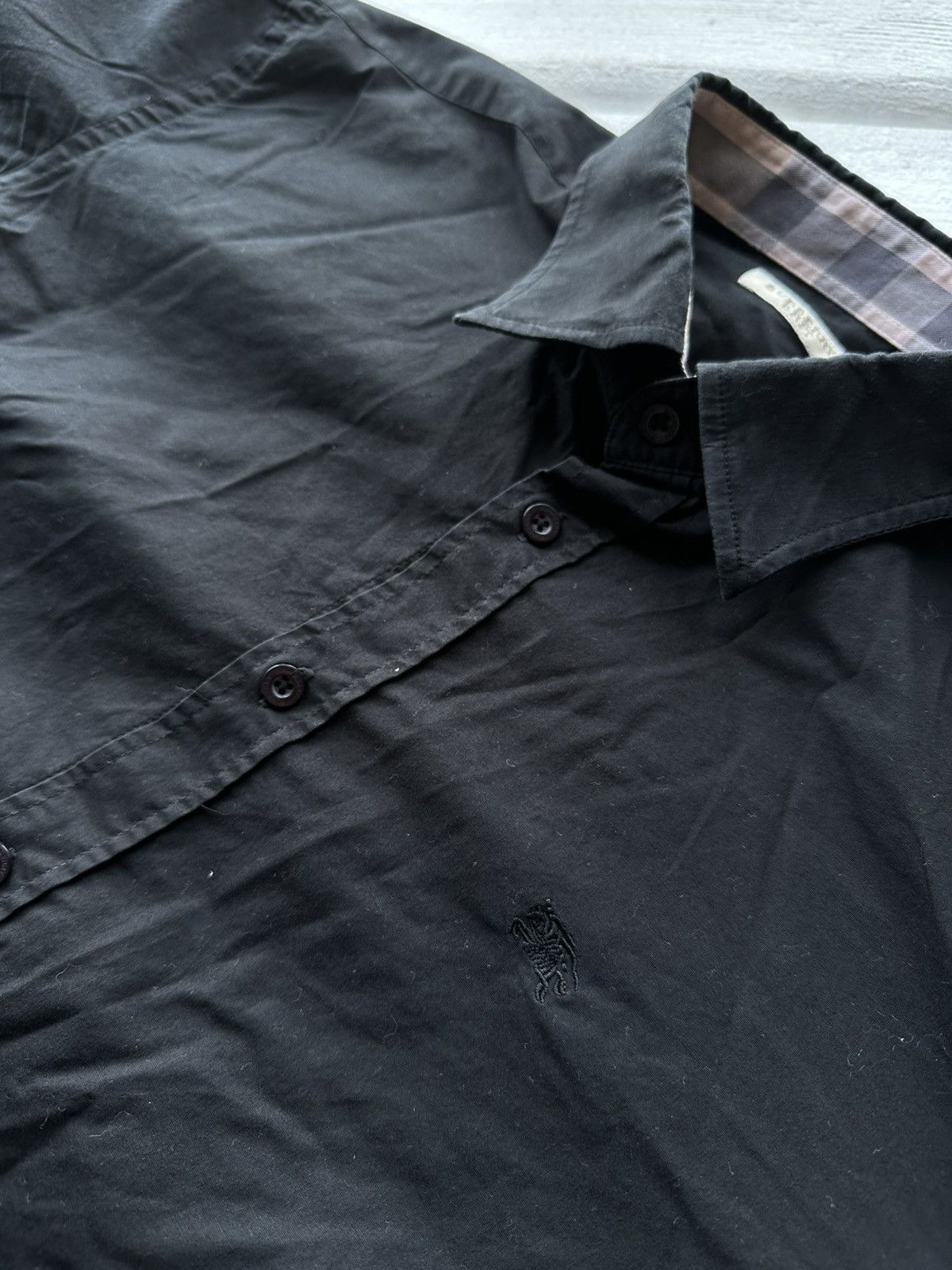 Burberry 🚨Burberry men’s shirt nova check black button up Size US XL / EU 56 / 4 - 4 Thumbnail