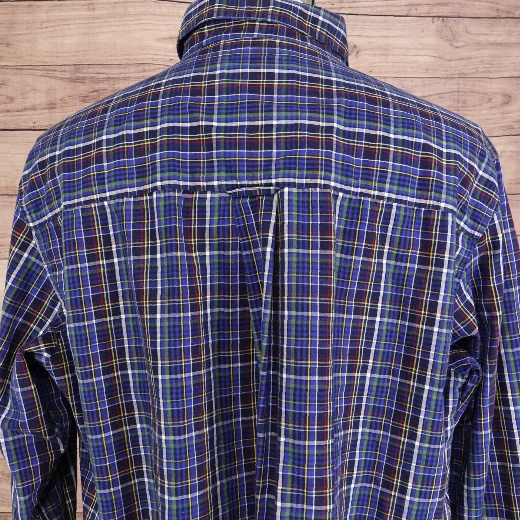 Chaps Chaps Shirt Mens XL Blue Plaid Long Sleeve Button Down Easy Care Woven Cotton Polyester Casual Size US XL / EU 56 / 4 - 6 Thumbnail