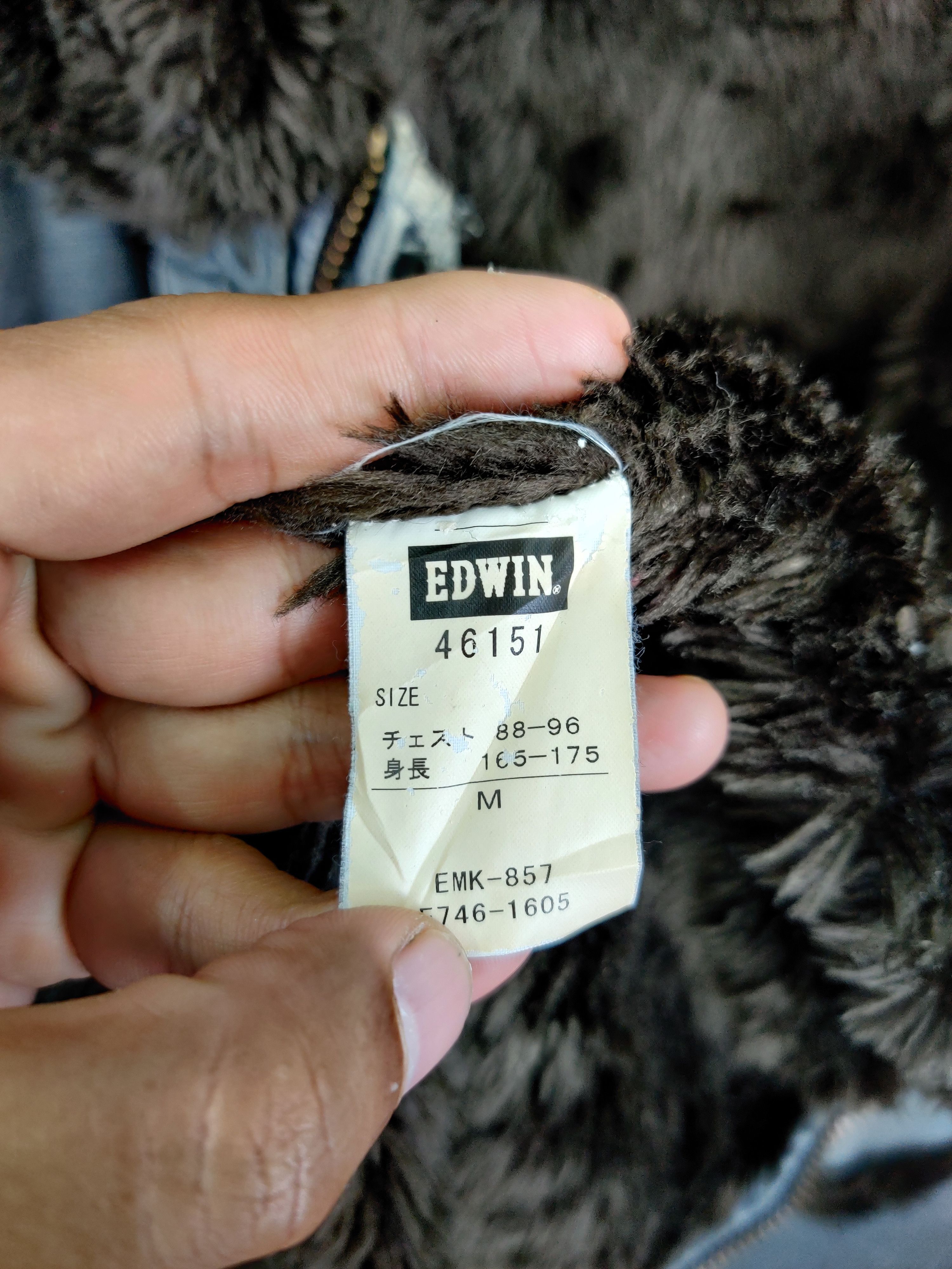 Edwin Vintage Edwin Shearling Denim Faux Fur Jacket Size US M / EU 48-50 / 2 - 18 Thumbnail