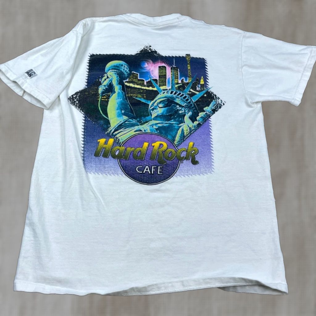 Hard Rock Cafe VINTAGE Hard Rock Cafe Shirt Men M White Graphic Print Logo 90s Retro Size US M / EU 48-50 / 2 - 1 Thumbnail