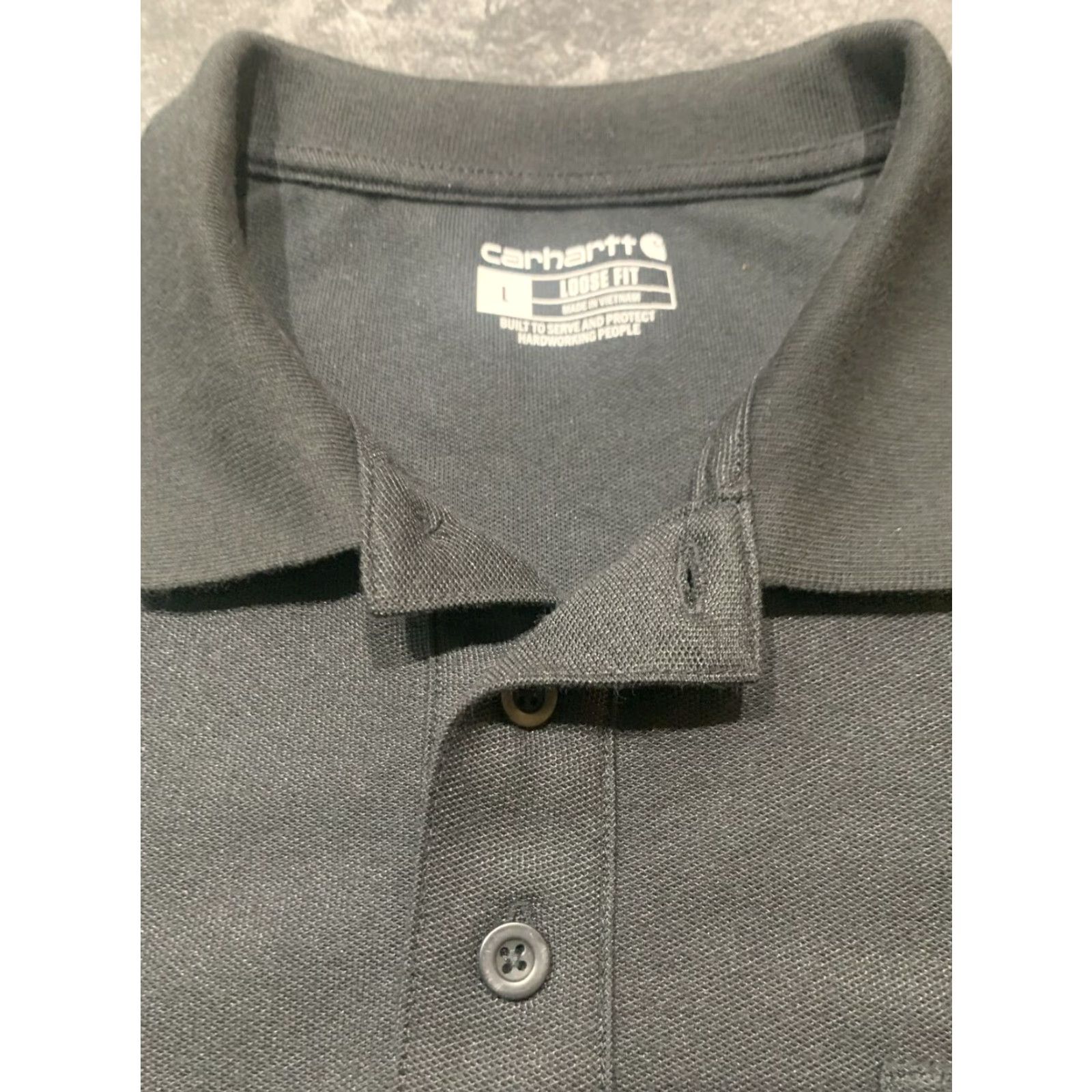 Carhartt Carhartt Polo Shirt Men L Black Pocket Short Sleeve Loose Fit Stretch TK0570-M Size US L / EU 52-54 / 3 - 4 Thumbnail