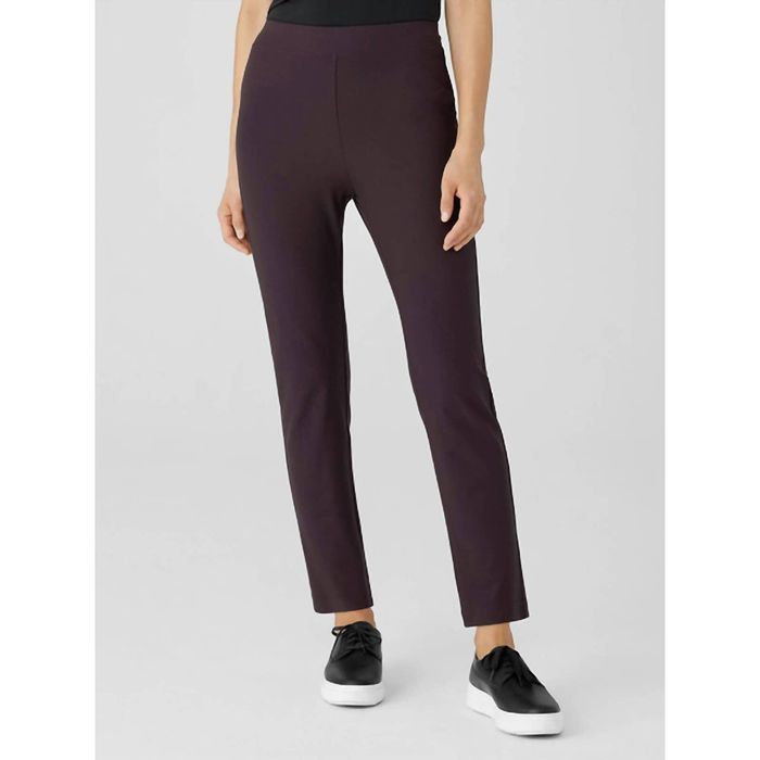 Eileen Fisher Washable Stretch Crepe Pant In Cassis