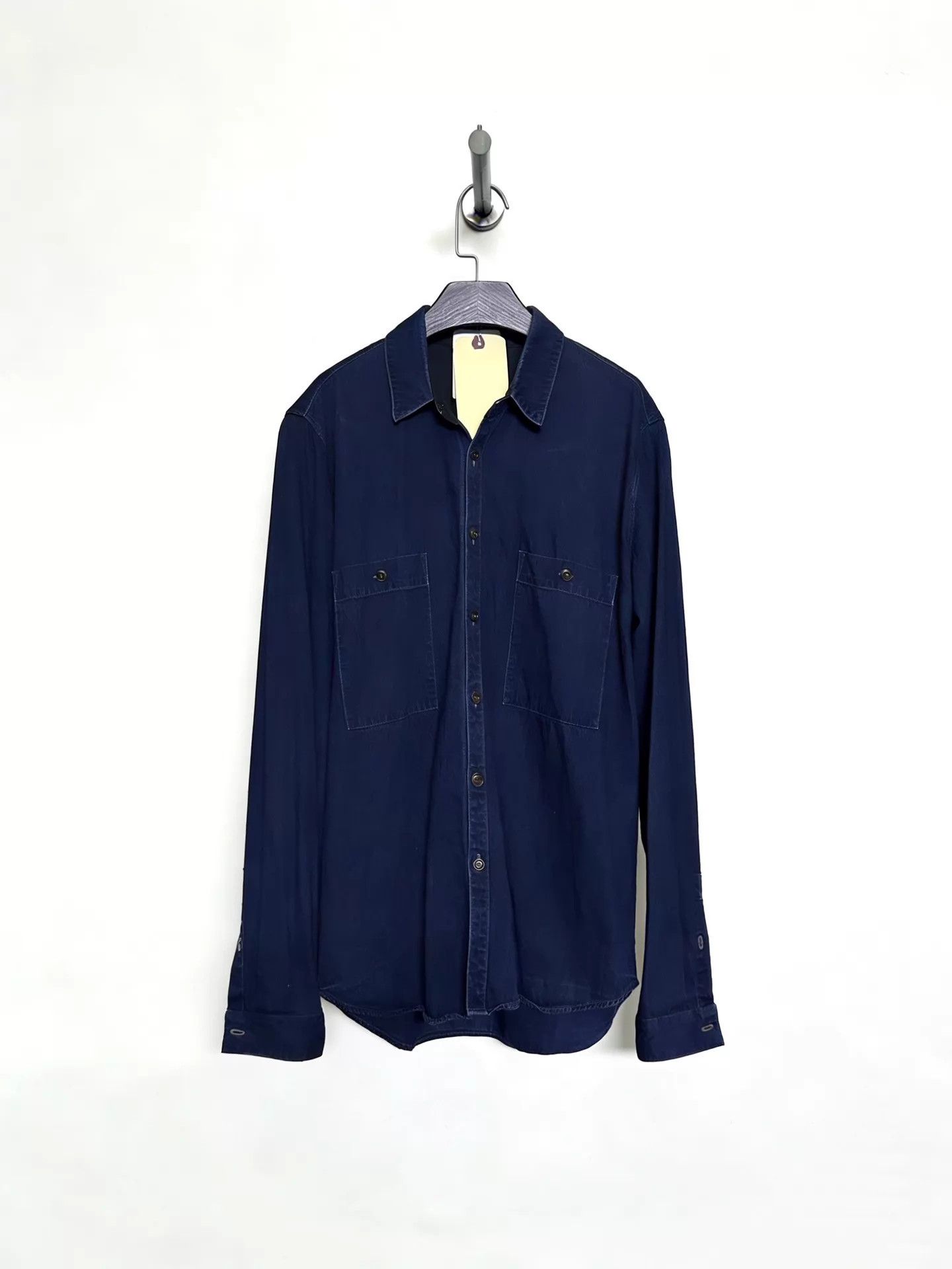 Christophe Lemaire LEMAIRE CL Era Lightweight Denim Shirt w/ Square Pockets Size 2 Size US M / EU 48-50 / 2 - 1 Thumbnail