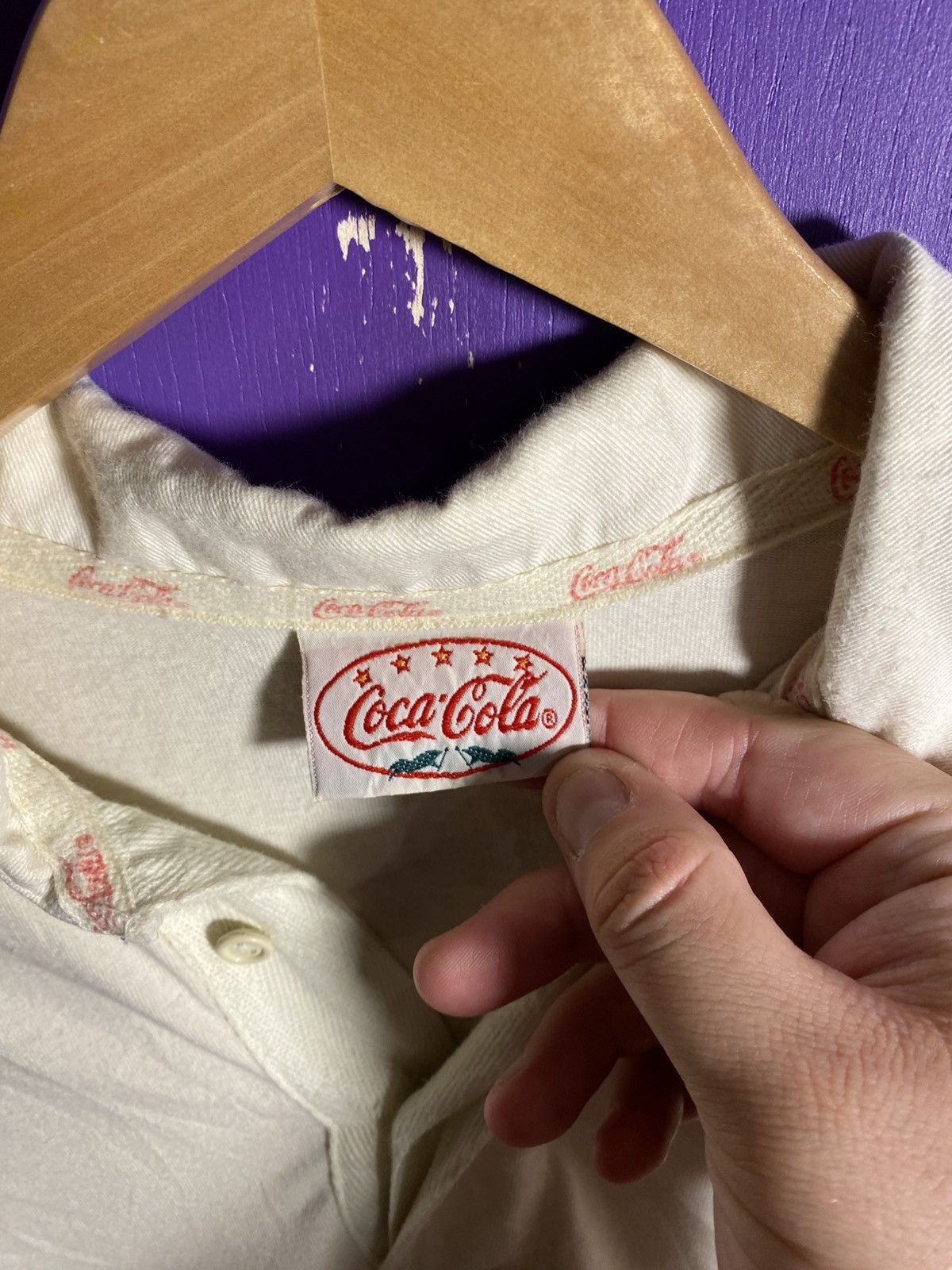 Coca Cola Vintage 90s Coca-cola two tone rugby shirt Size US L / EU 52-54 / 3 - 4 Thumbnail