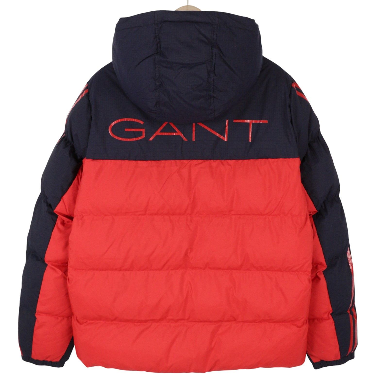 Gant STRIPED BLOCK PUFFER M Bright Red Hooded Jacket 87271 Size US M / EU 48-50 / 2 - 2 Thumbnail