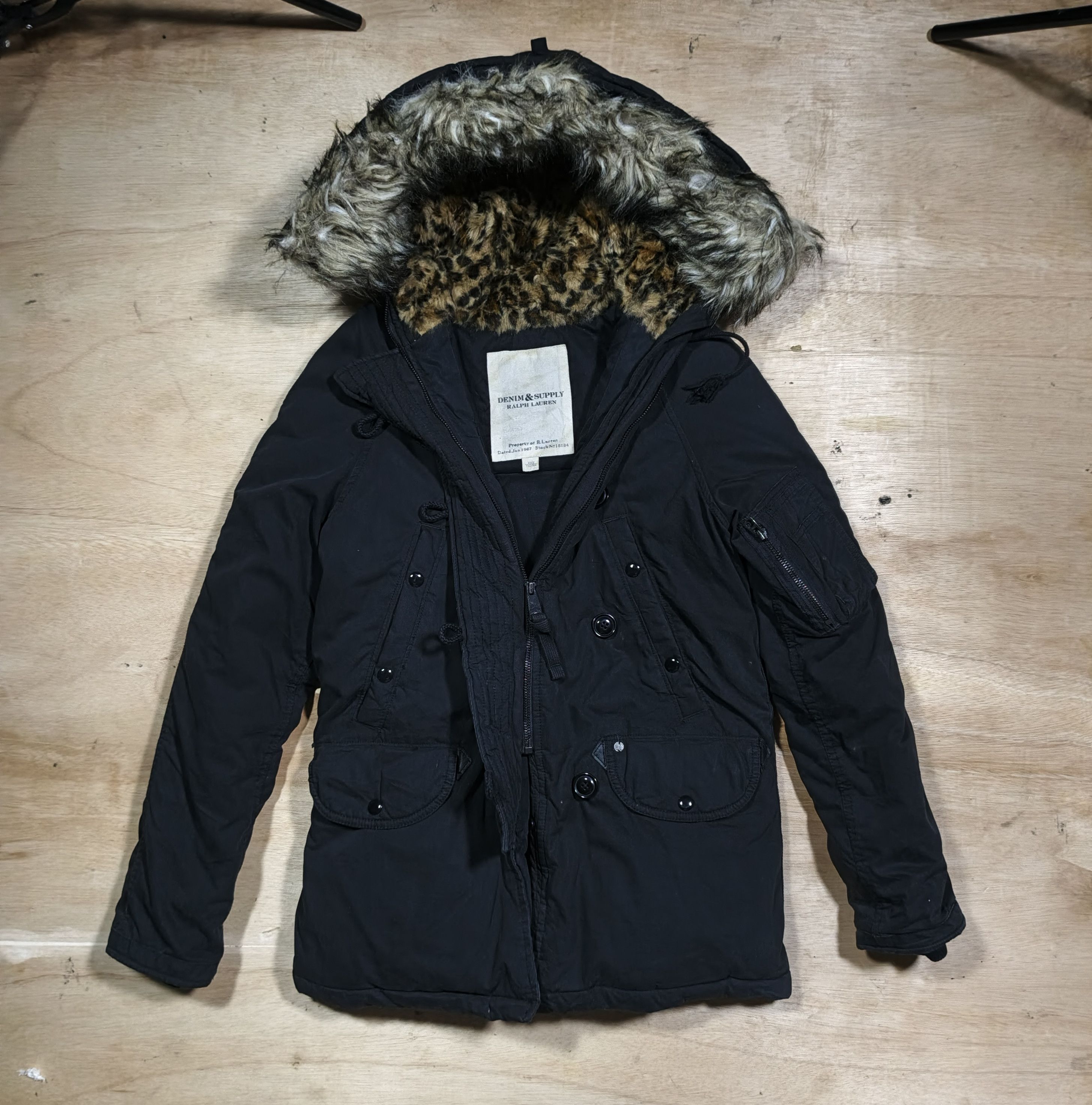 Denim & Supply Ralph Lauren Parka Leopard FauxFur Size XXS / US 00 / IT 34 - 2 Thumbnail
