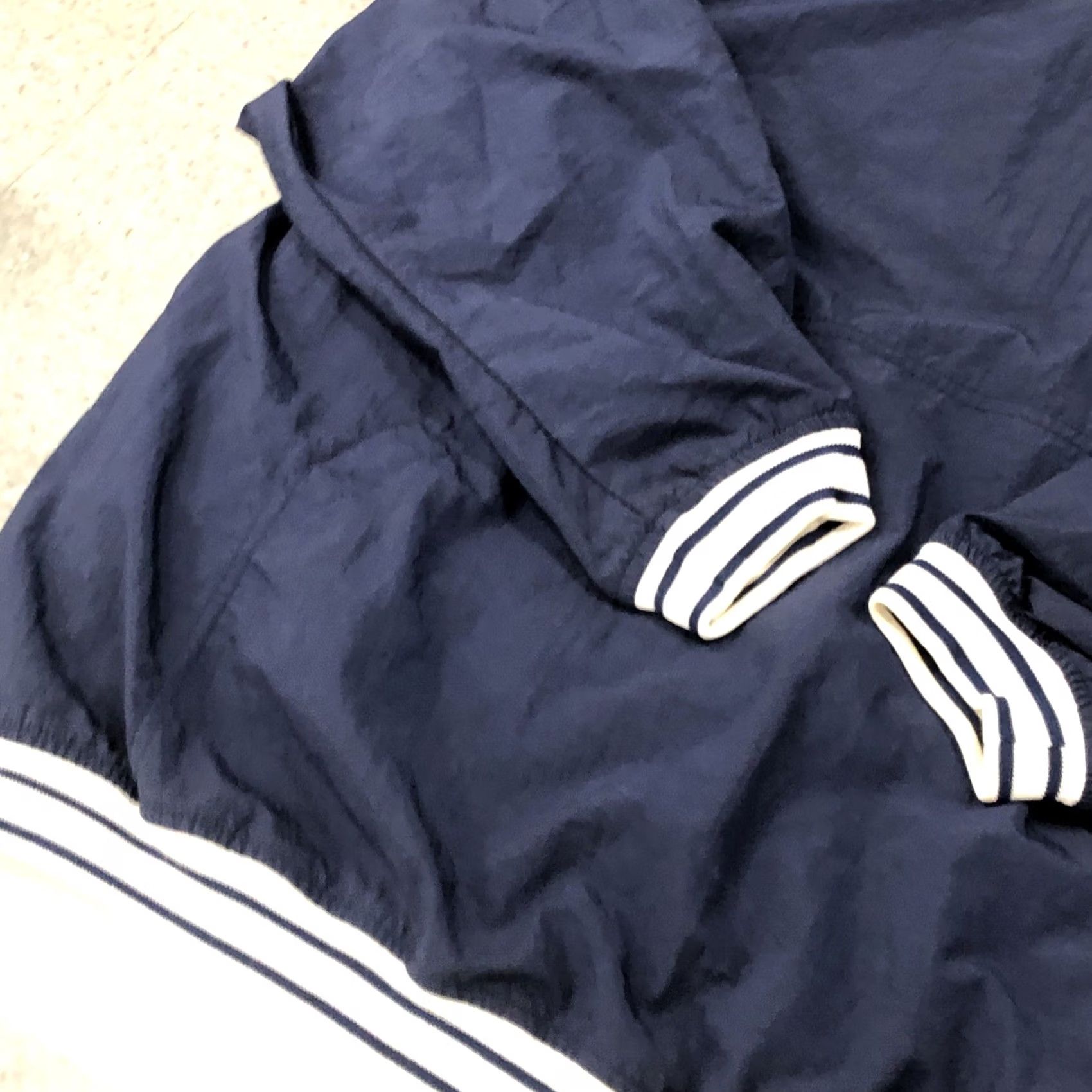Nike VINTAGE Nike Pullover Jacket Mens 2XL Windbreaker Blue Striped Collar Nickel Windproof Pockets 90s Shirt? Size US XXL / EU 58 / 5 - 5 Thumbnail
