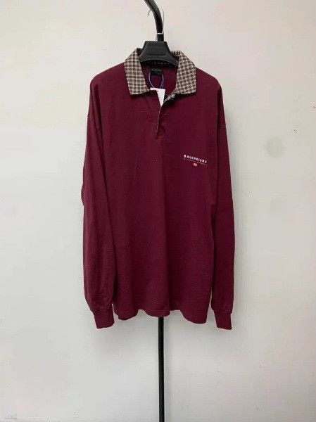 Balenciaga o1srvl11e0526 L/S Shirt Collar Polo Shirt in Bordeaux Size US S / EU 44-46 / 1 - 1 Preview