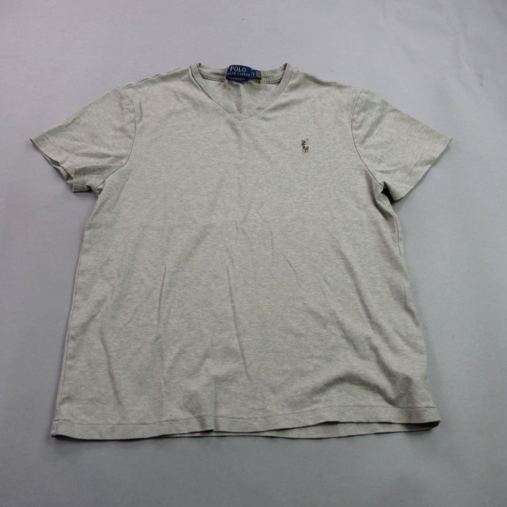 Polo Ralph Lauren Polo Ralph Lauren Shirt Mens Large Beige Custom Slim Fit V Neck Short Sleeve Size US L / EU 52-54 / 3 - 2 Thumbnail